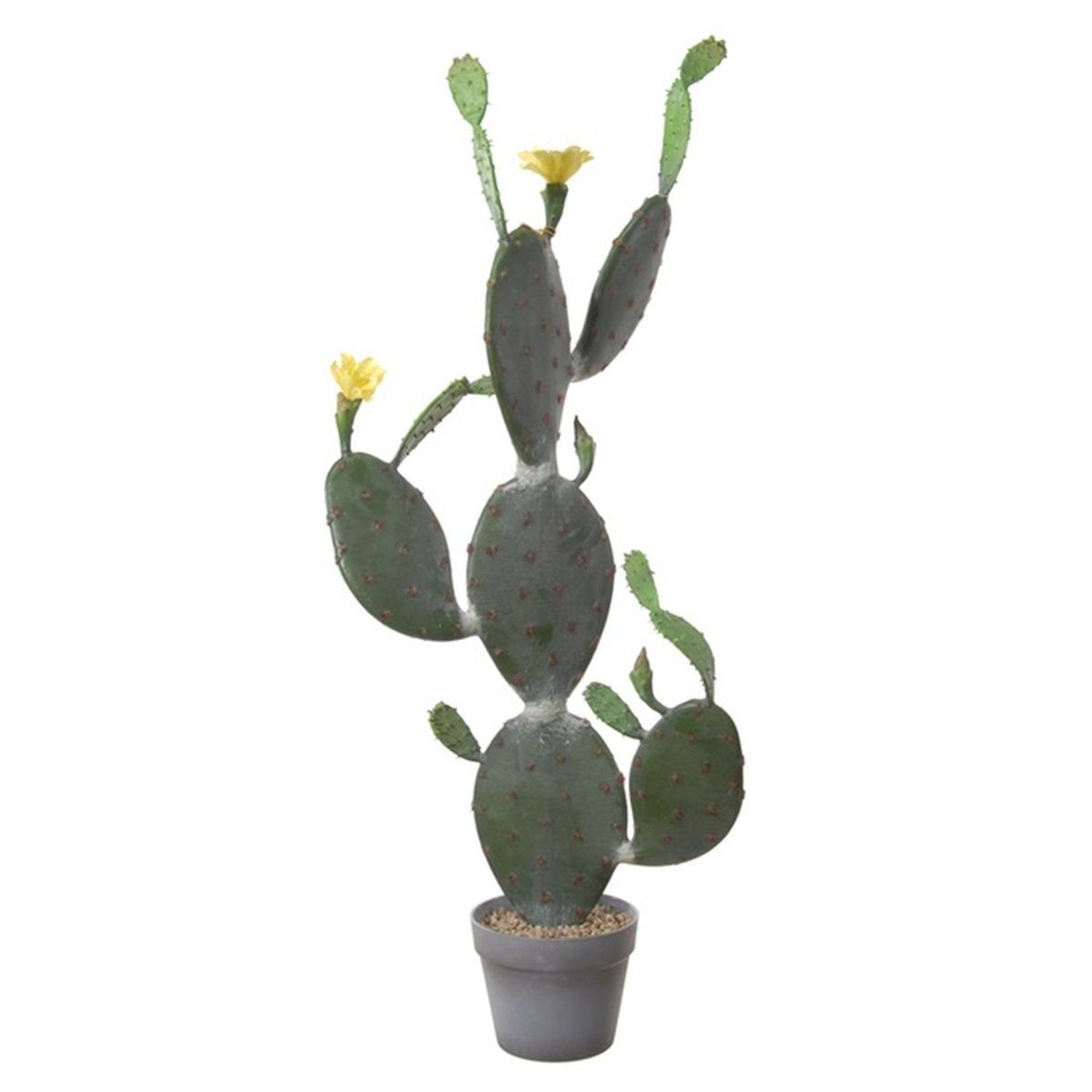 Kunstkaktus Kunst Feigenkaktus Leodora mit Blüten, Kunsttopf, grün-gelb, 105cm Feigenkaktus, artplants, Höhe 105.0 cm