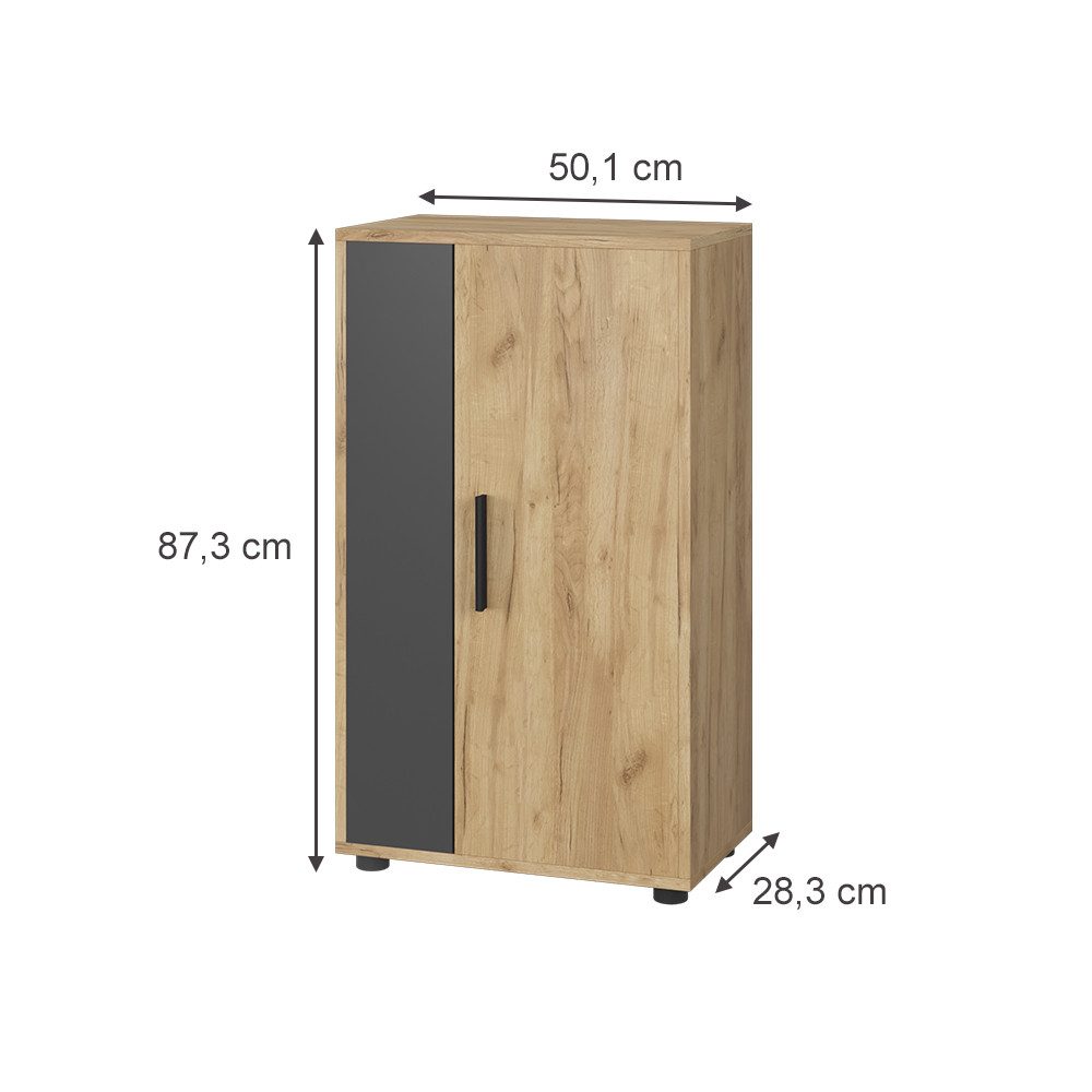 Vicco Highboard Berno, Goldkraft Eiche/Anthrazit, 50.1 günstig online kaufen