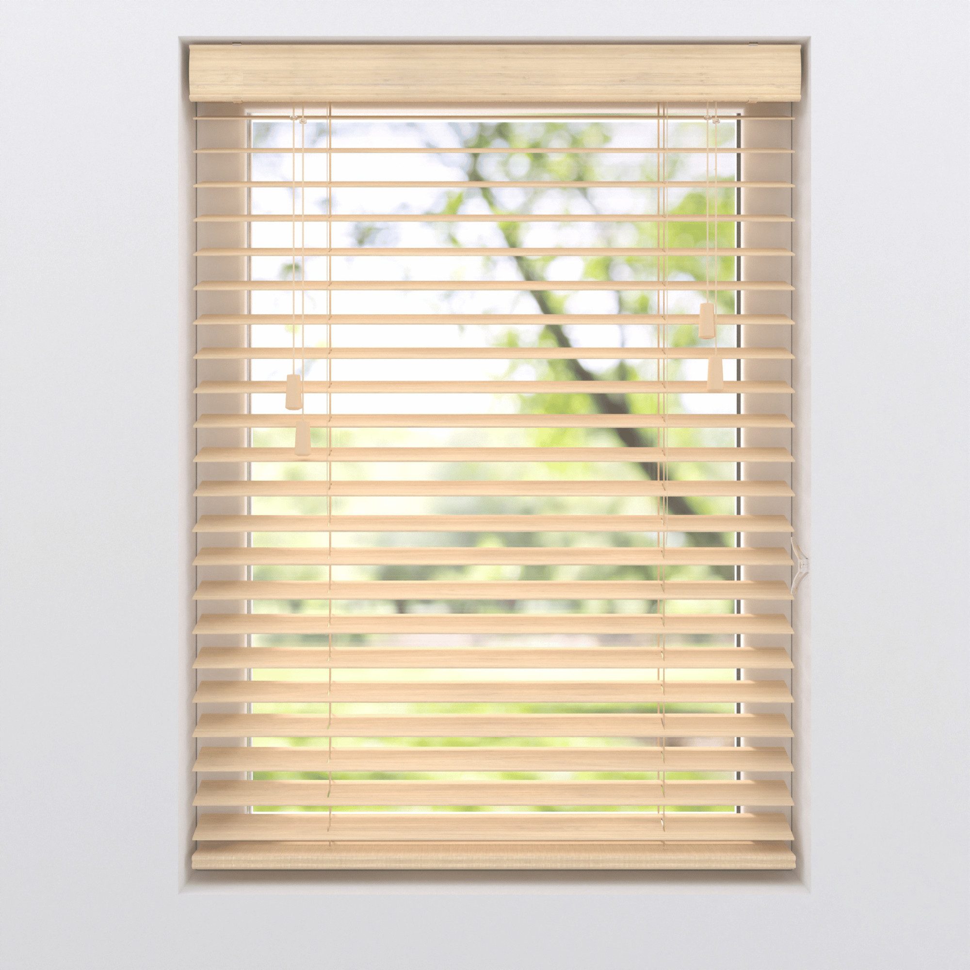 Plisseeonline Jalousie Holzjalousie, Wand,.Deckenmontage, Wand,-Deckenmontage, Bis 150 cm breite und 130 cm höhe Fenstermontage Klemmfix inkl., Mit Holzmaserung – Bild 3 von 4
