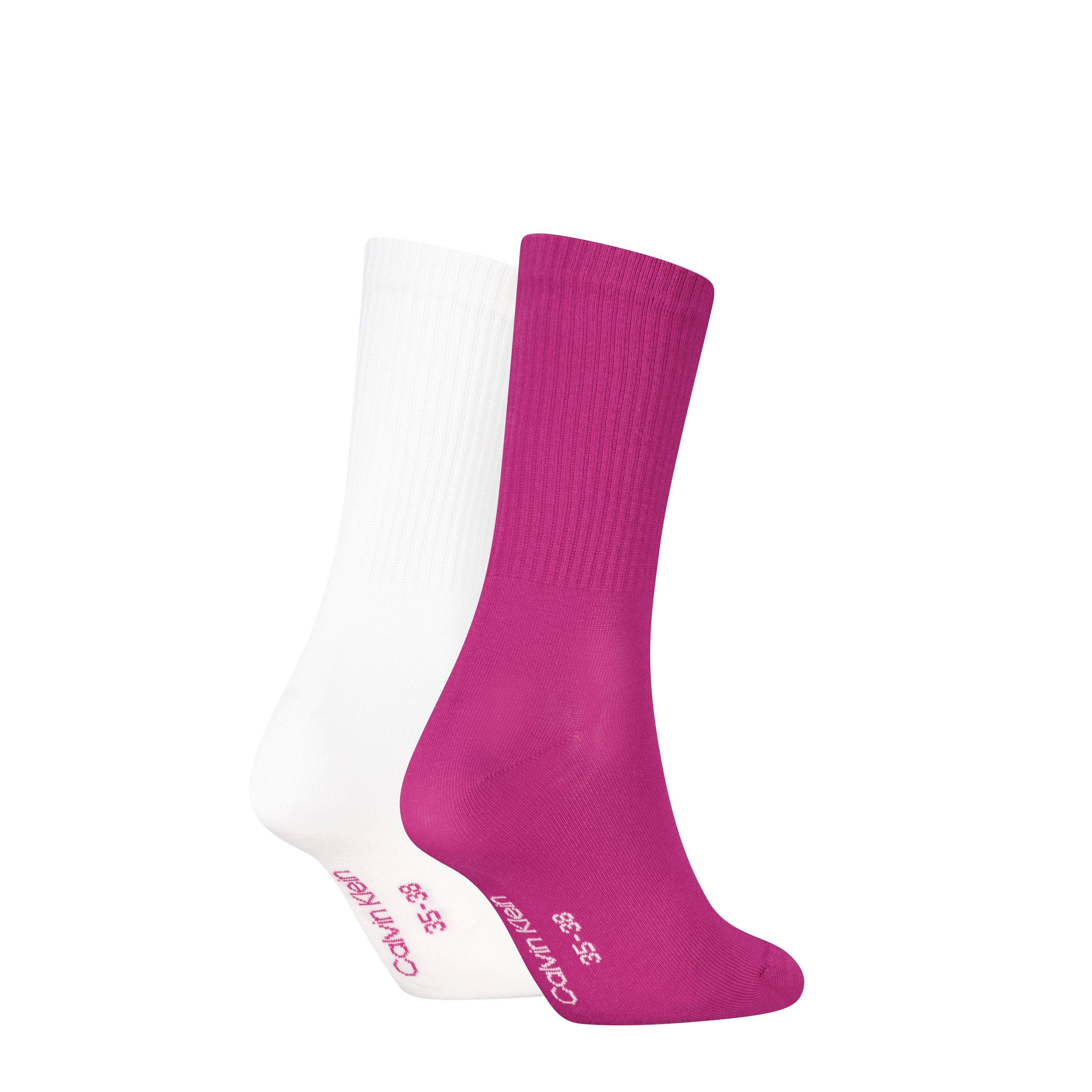 Calvin Klein Jeans Socken CKJ WOMEN SOCK 2P MONOGRAM (2-Paar, 2 Paar) mit extra breitem Bündchen, Cotton-Mix, elastisch