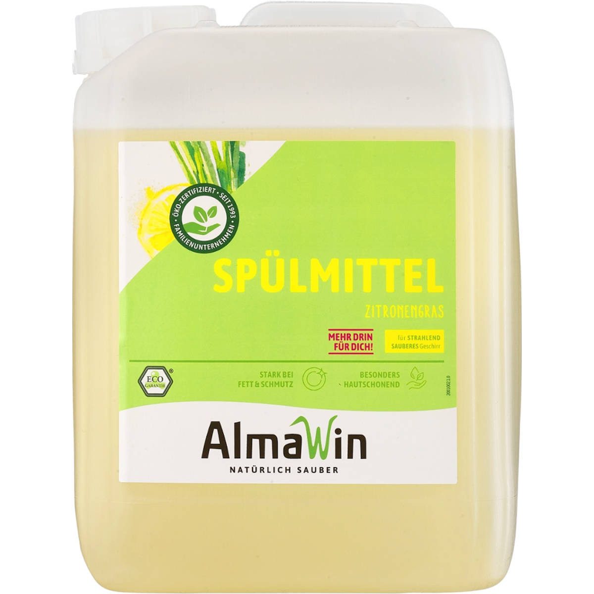 AlmaWin Spülmittel Zitronengras im 5 Liter Geschirrspülmittel