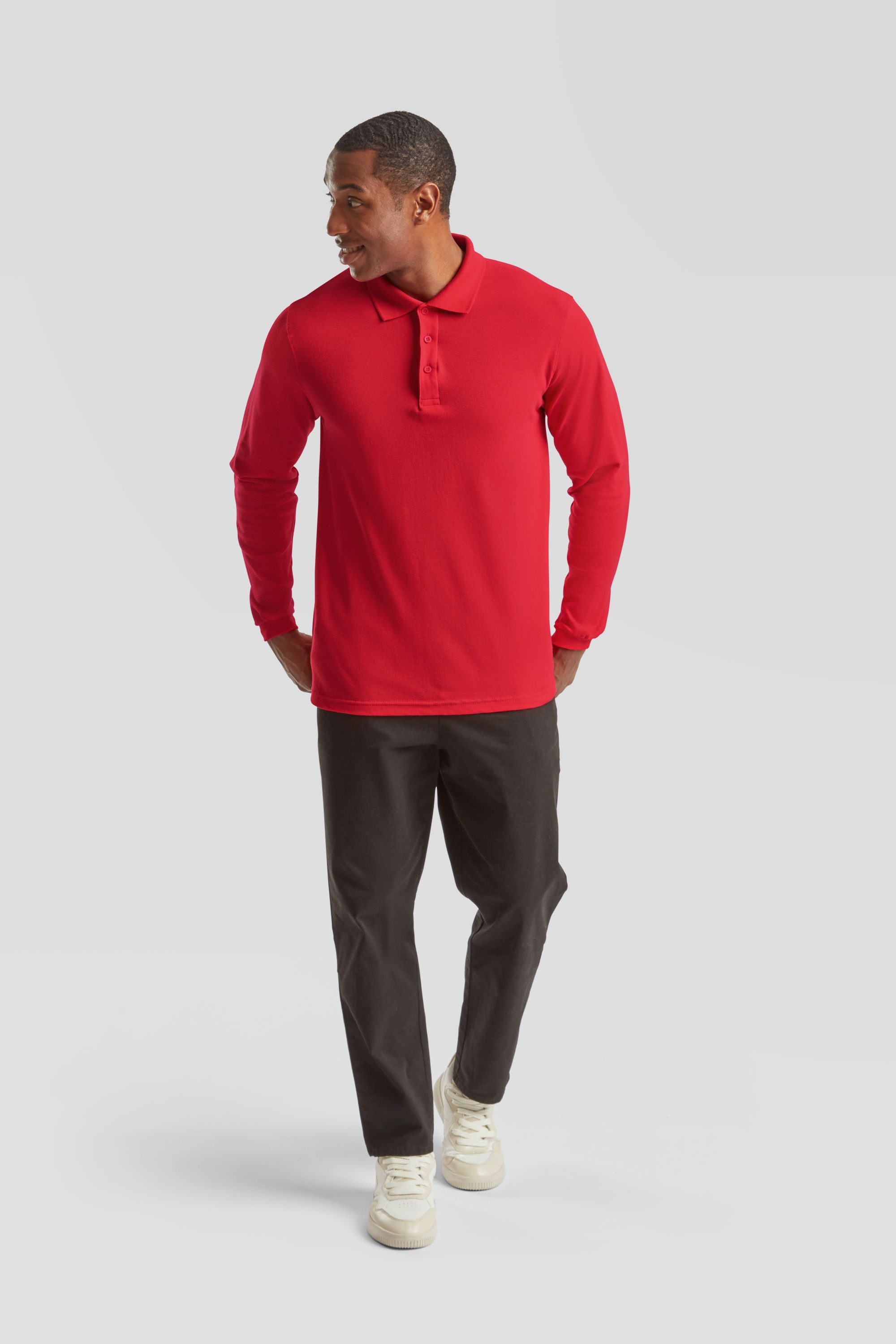 Fruit of the Loom Poloshirt Fruit of the Loom Premium Long Sleeve Polo