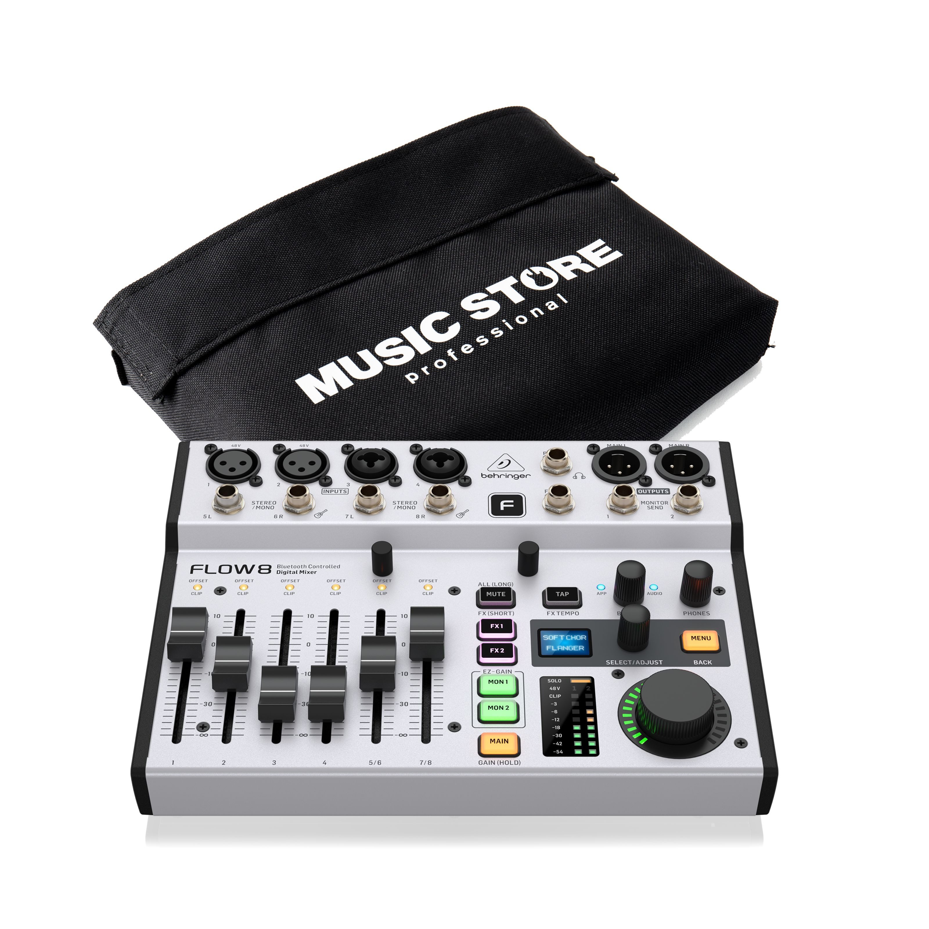 Behringer Mischpult, (PA Mischpulte, Digital Mixer), Flow 8 + XLR-Dustcover - Digital Mixer-Set
