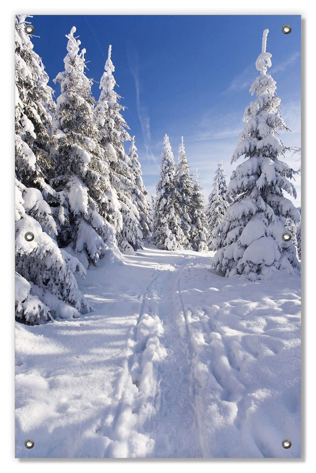 Sonnenschutz Wanderweg wiederverwendbar mit Saugnäpfen, Schnee, und im blickdicht, Wallario, wiederablösbar