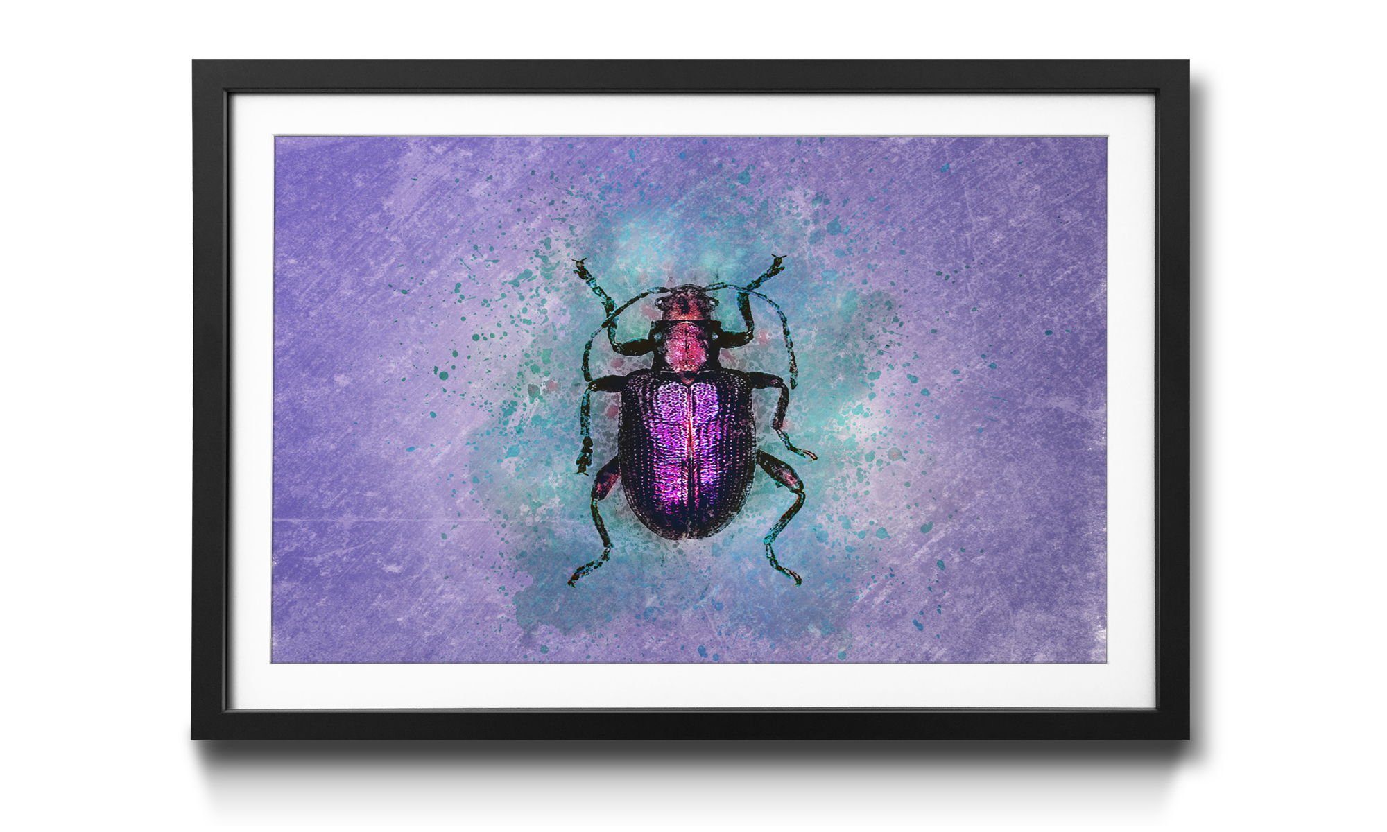 WandbilderXXL Bild mit Rahmen Purple Friend, Käfer, Wandbild, in 4 Größen erhältlich
