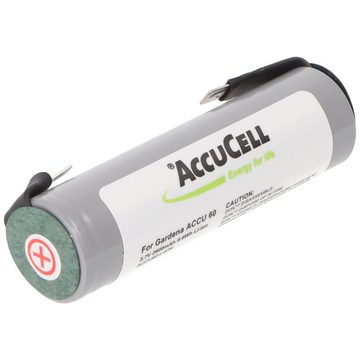 AccuCell 2600mAh Akku passend für Gardena ACCU 60 Li-Ion 3,6-3,7V mit 2,8 und Akku