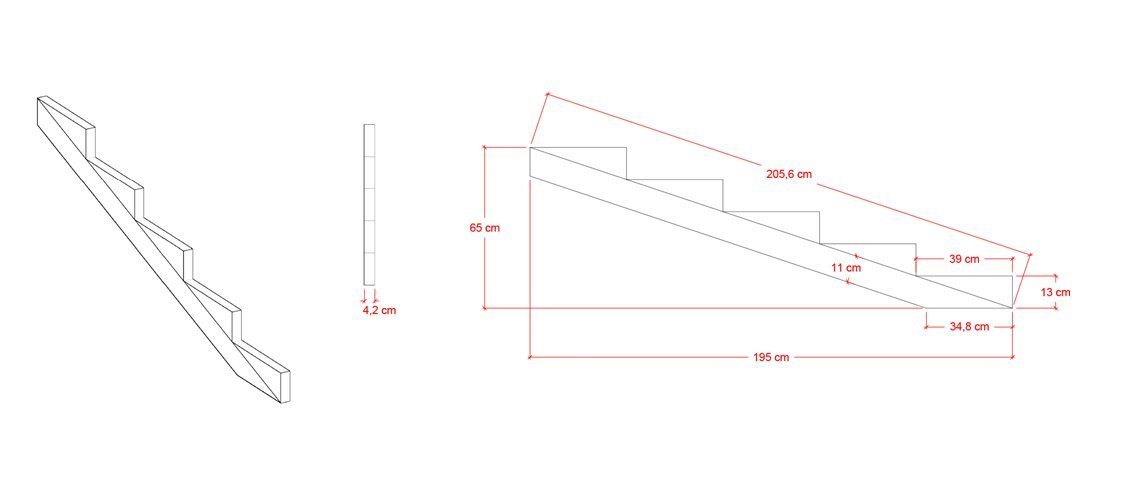 Thumbnail - Gartenwelt Riegelsberger Außentreppe Treppenwange XL für Stufen Tiefe 39 cm Kiefer imprägniert