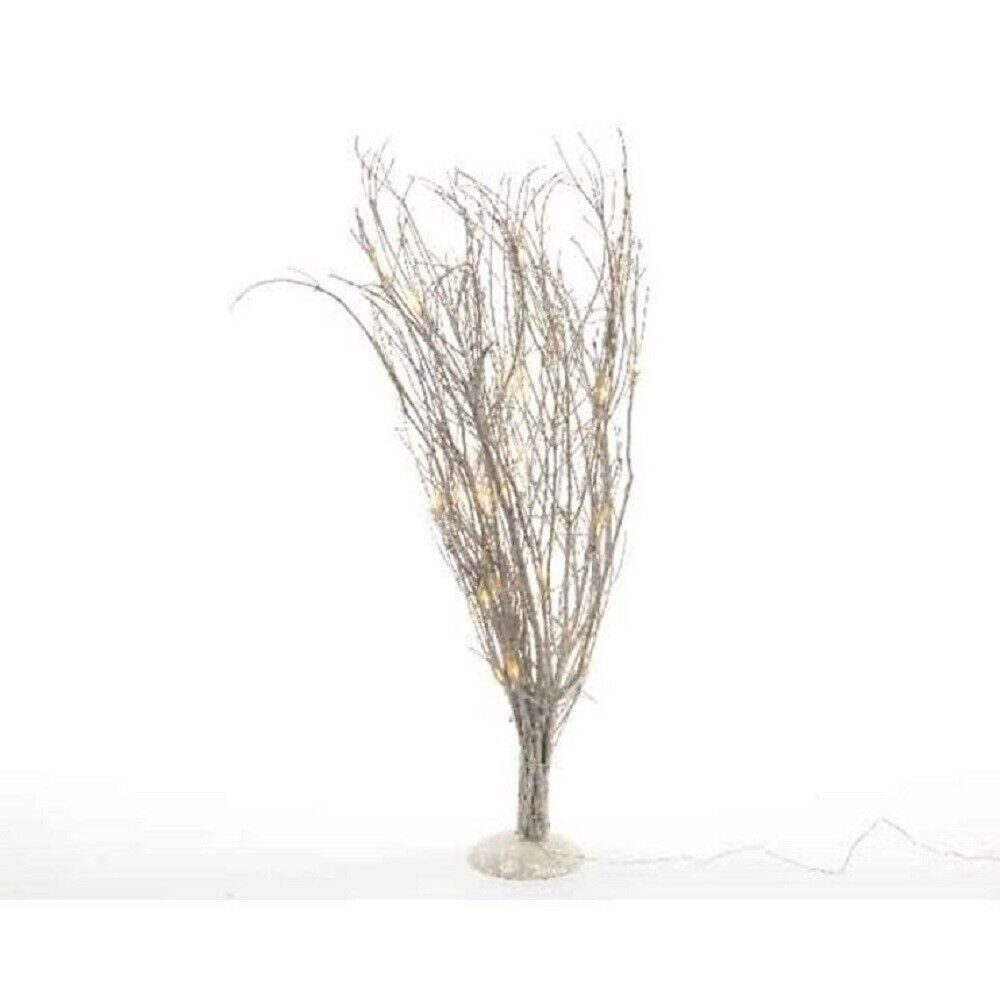 Lumineo LED Dekolicht LED Schneestrauch weiß Schneezweig mit LED Höhe 65 cm