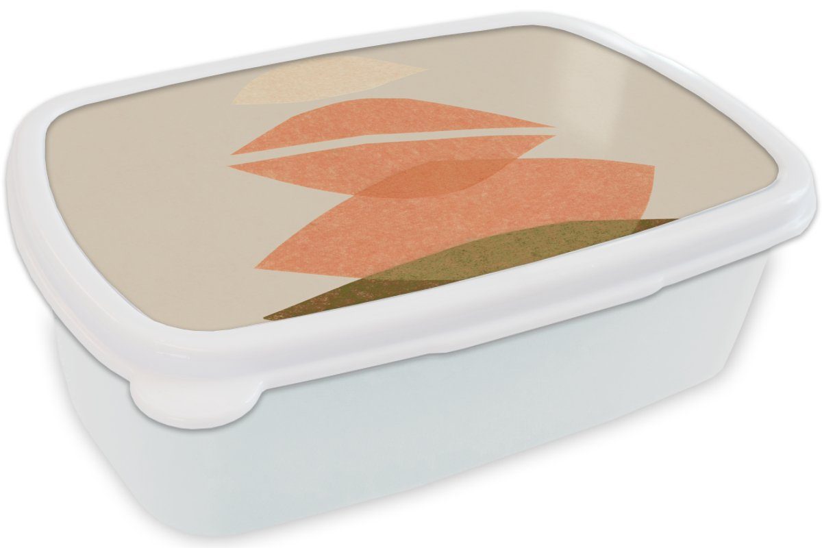 Formen Brotdose, Farben Erwachsene, Kunststoff, - Abstrakt, und Lunchbox Jungs (2-tlg), Pastell für für Brotbox - Mädchen weiß Kinder - und MuchoWow
