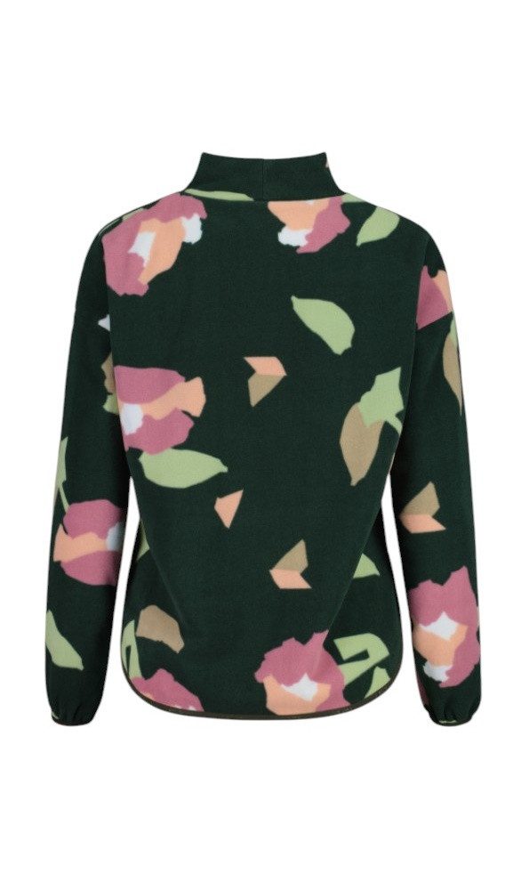 Maloja Fleecepullover RomaliaM (Oversize Fit) dunkelgrün/blume Damen