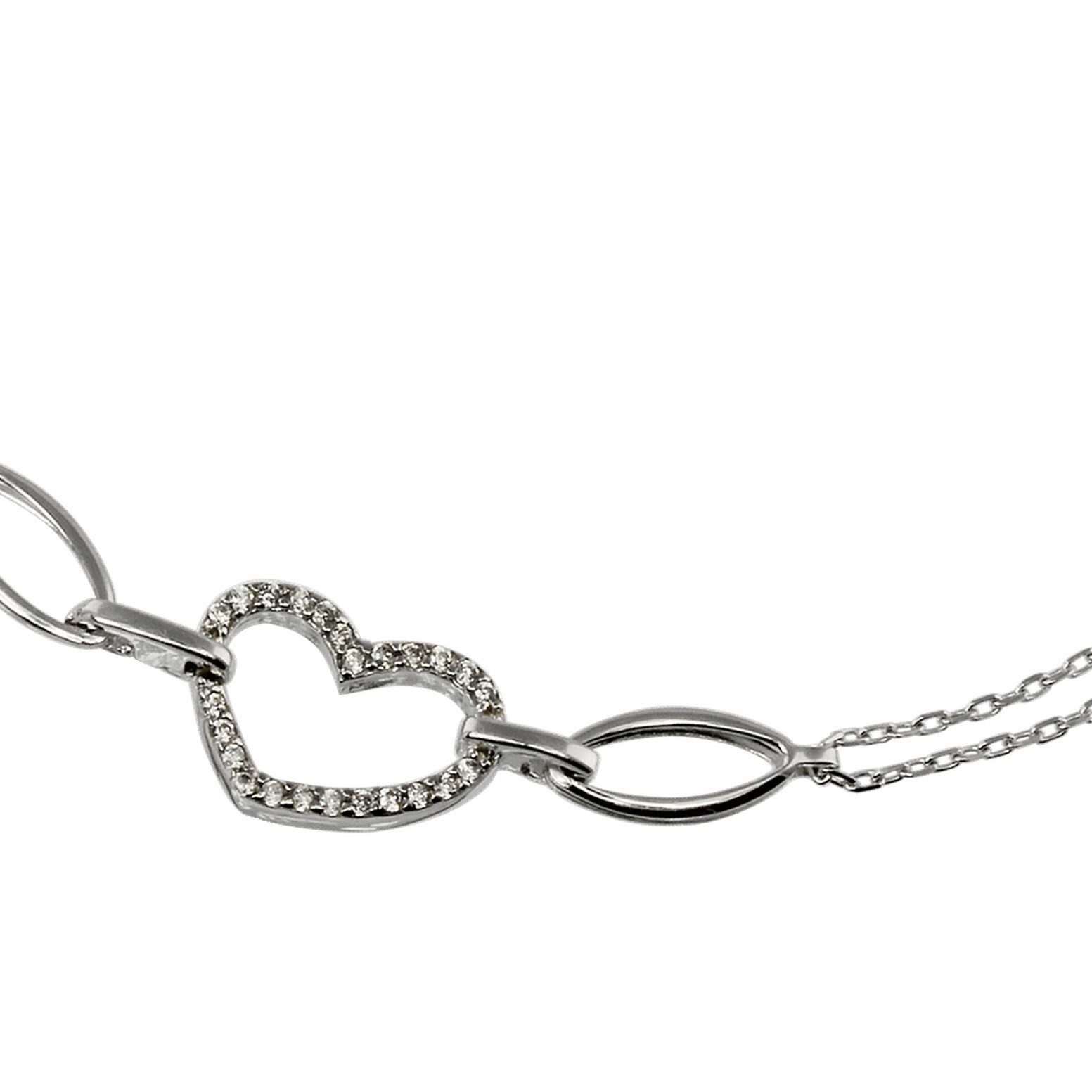 SilberDream Silberarmband SilberDream Armschmuck 19cm 925 Silber (Armband), Damen Armband (Herz) ca. 19cm, 925 Sterling Silber, Farbe: silber, wei