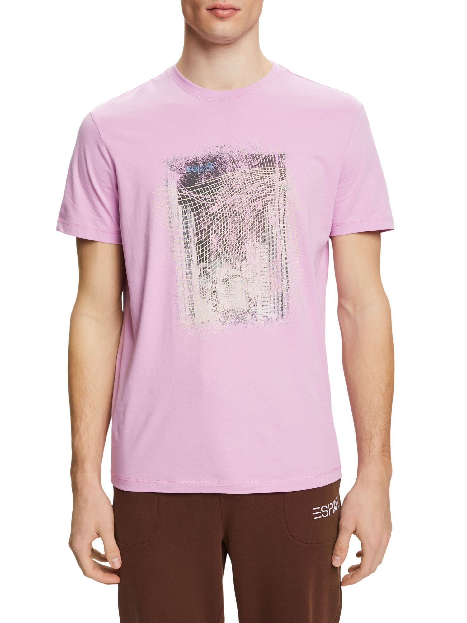 nachhaltiger Baumwolle T-Shirt by (1-tlg) aus LILAC edc Print-T-Shirt Esprit