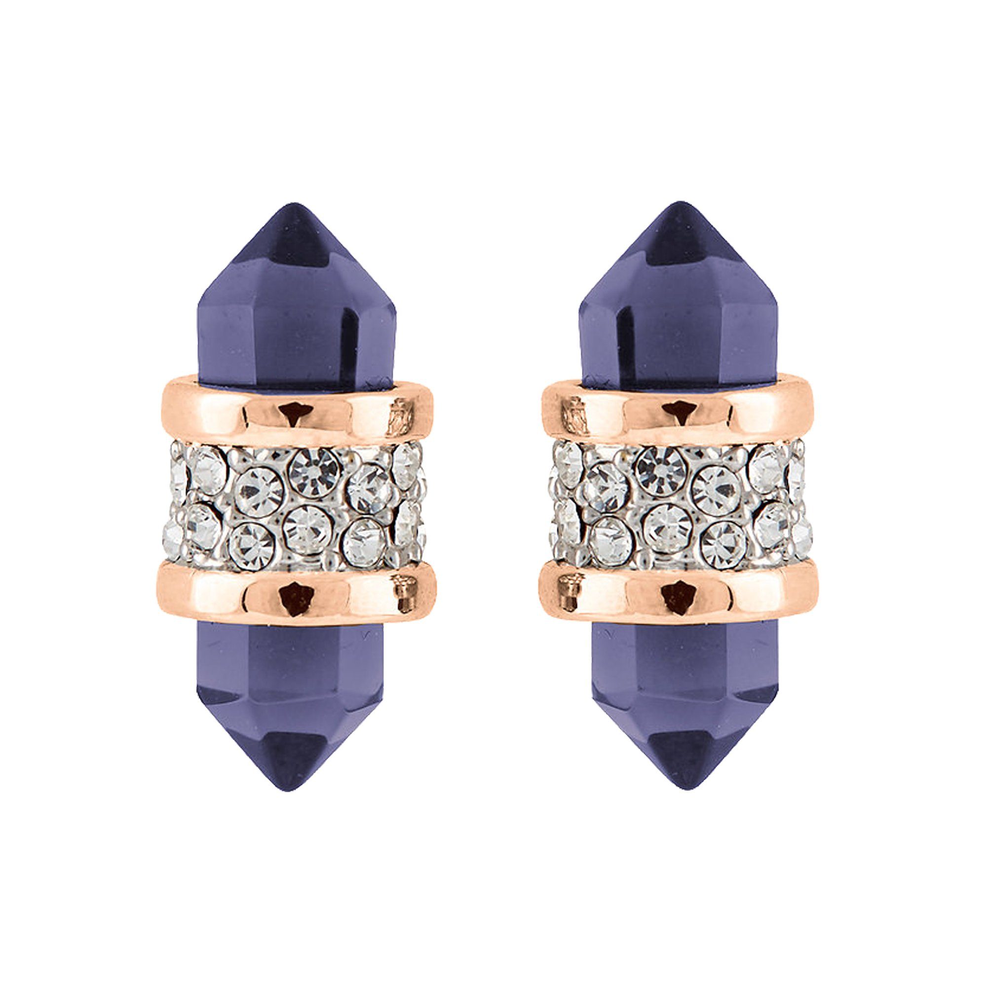 Buckley London Paar Серьги-гвоздики Messing rosévergoldet mit Glas und Kristallen