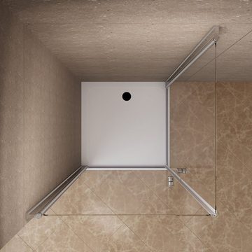 AQUABATOS Eckdusche Duschkabine Eckeinstieg Duschabtrennung Dusche Pendeltür Schwingtür, BxT: 70x70 cm, 6 mm Einscheibensicherheitsglas, mit Nano Beschichtung,mit variablem Verstellbereich,Sicherheitsglas