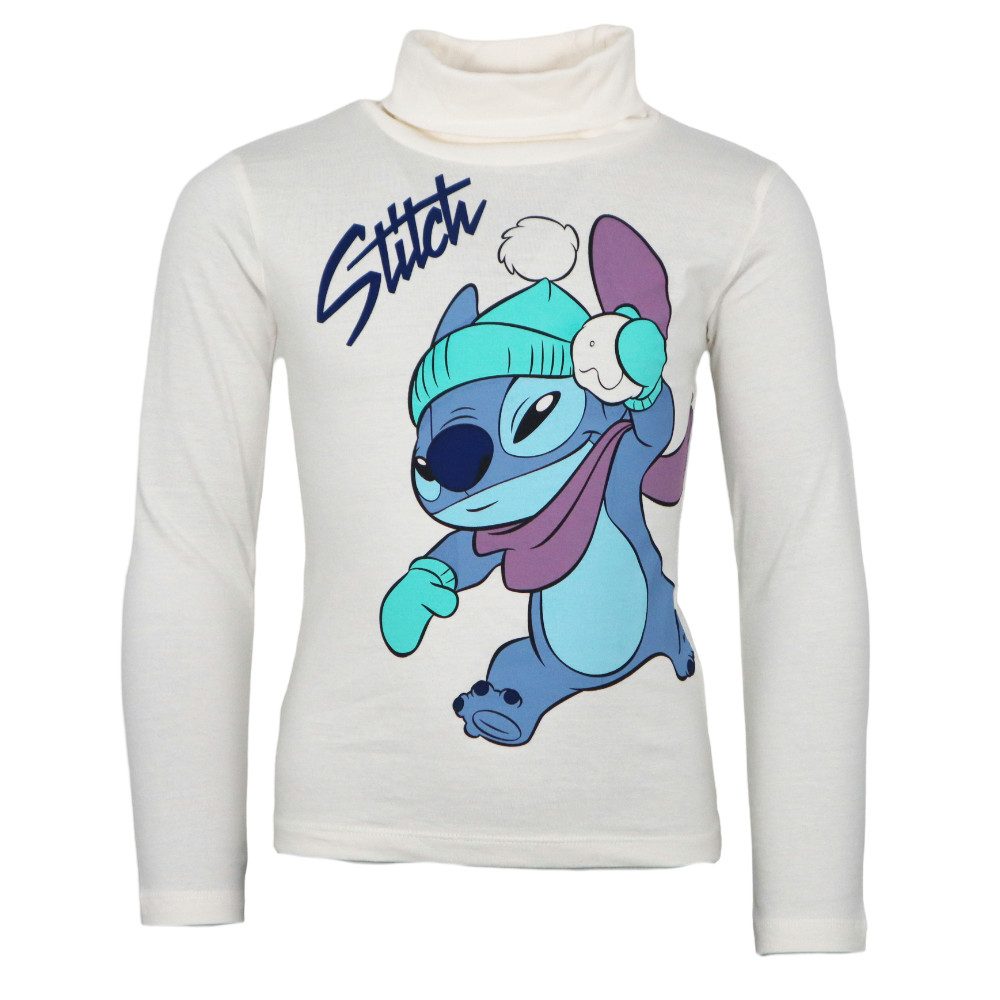 Disney Langarmshirt Disney Lilo und Stitch Kinder Rollkragen Langarmshirt Shirt Gr. 98 bis 128, 100% Baumwolle