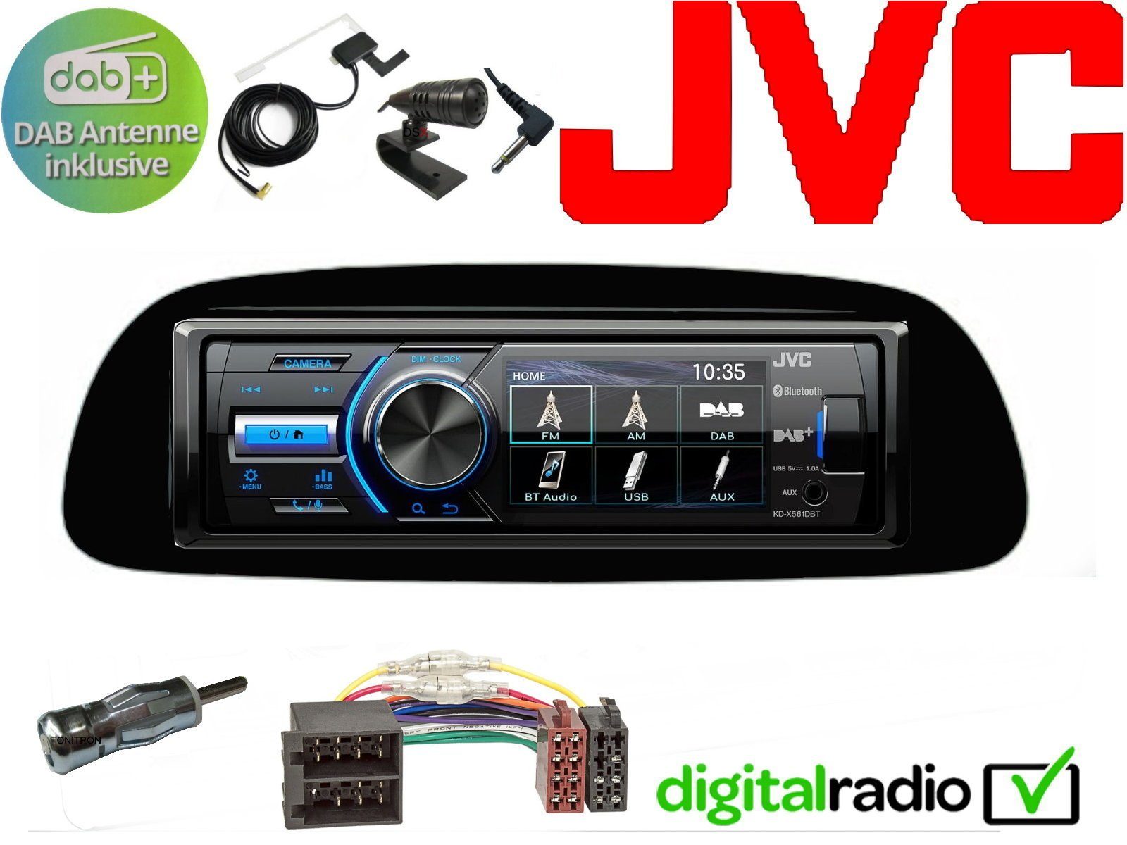 DSX Autoradio DAB+ USB TFT für Bluetooth (DAB), (Digitalradio JVC 45 Radio W) Sprinter