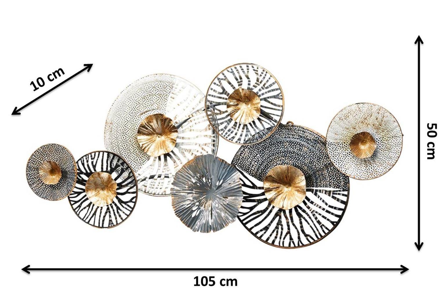 Kobolo Wandbild Metallbild 3D -ROOTS- Anthrazit-Silber-Gold, mit außergewöhnlichem 3D-Effekt