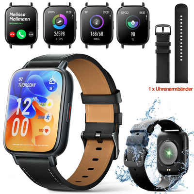 KLLGIA Sportuhr Uhr für Damen Herren mit Telefonfunktion Smartwatch, (1-tlg), Smartwatch mit Herzfrequenzmesser, Smartwatch mit Telefonfunktion
