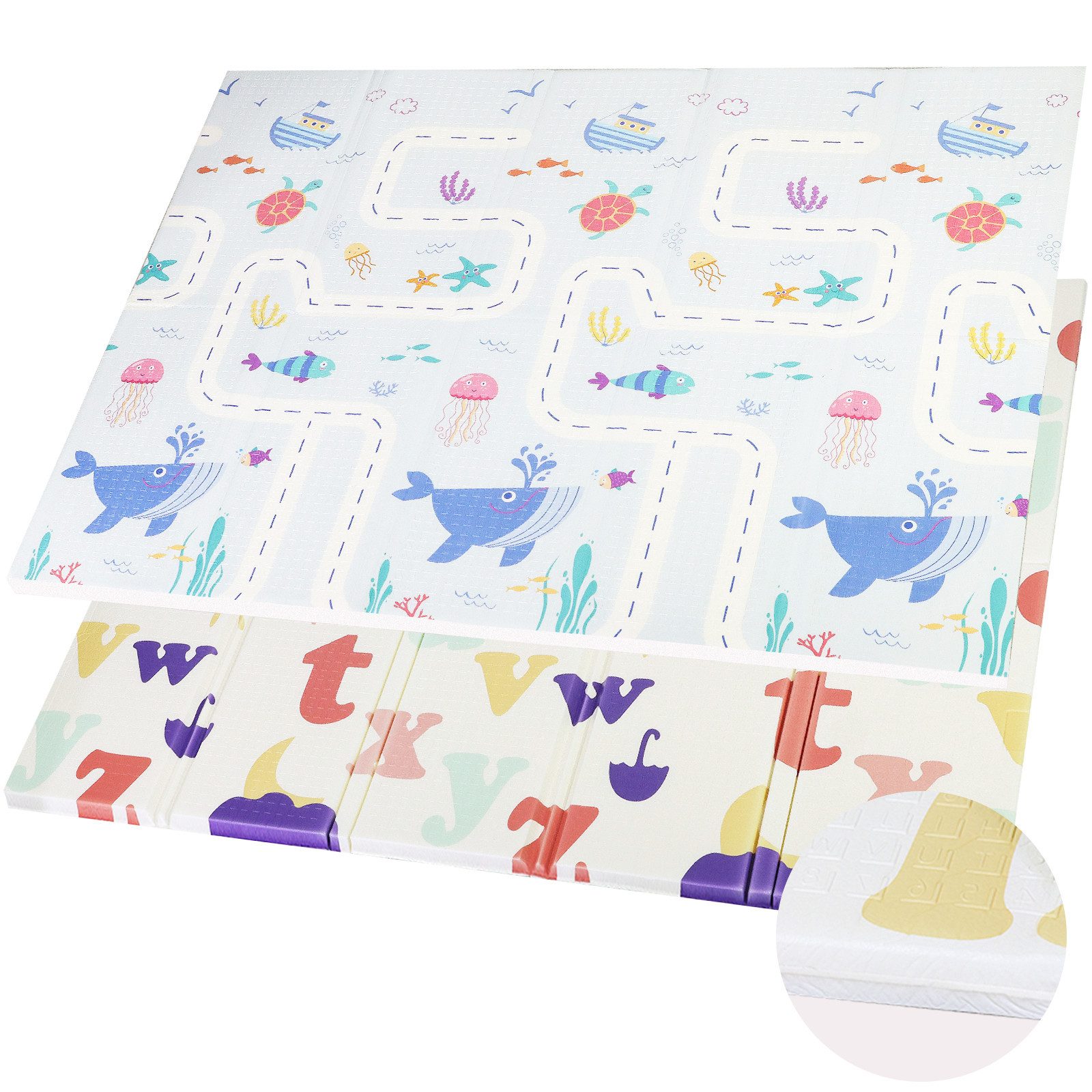 CCLIFE Spielmatte Krabbelmatte Spielmatte Babymatte Faltbar klappbar Wasserdicht, klappbar