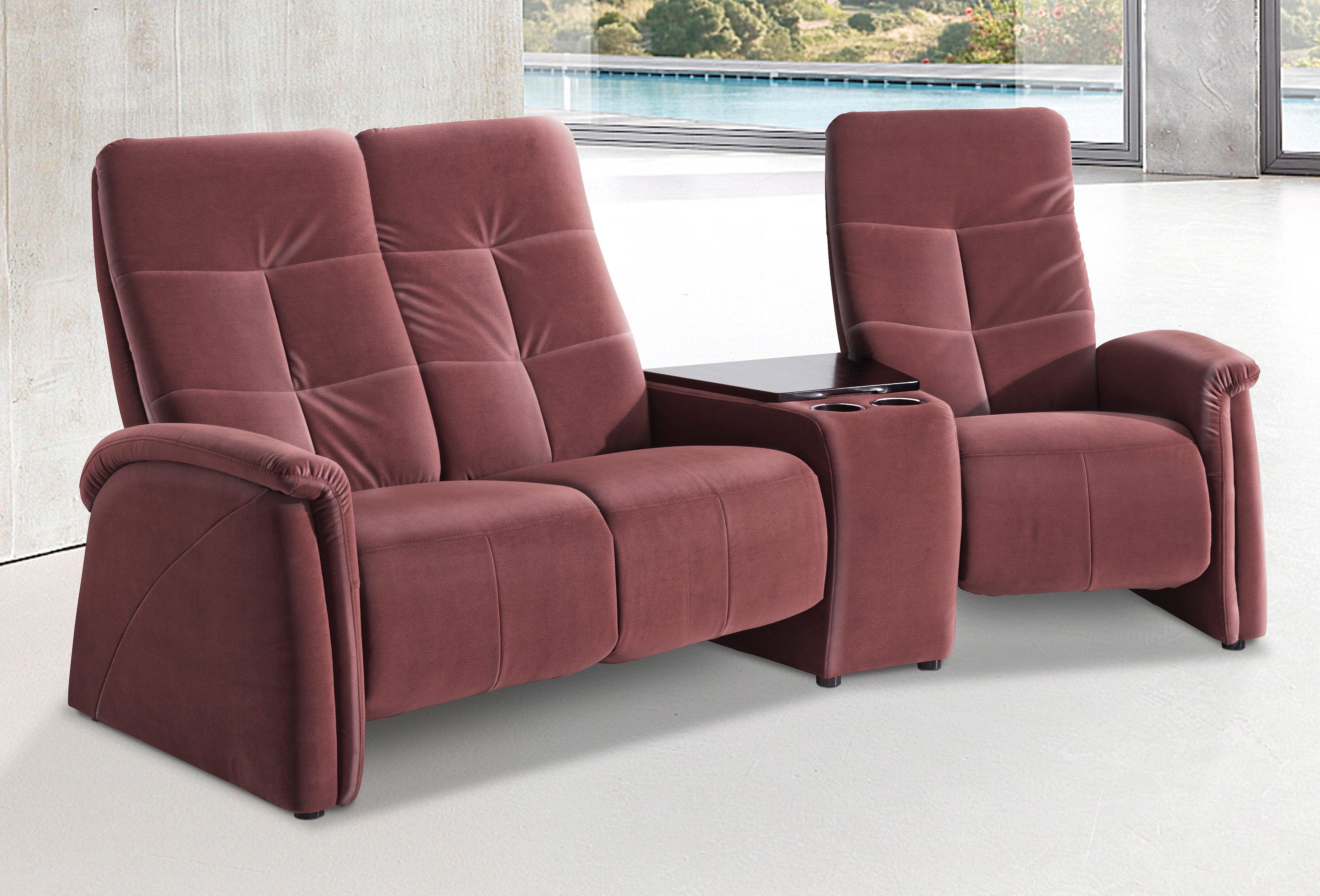 exxpo - sofa fashion 3-Sitzer Tivoli, Kinosofa mit Tischablage & Stauraumfach, man. Relaxfunktion, mit Relaxfunktion