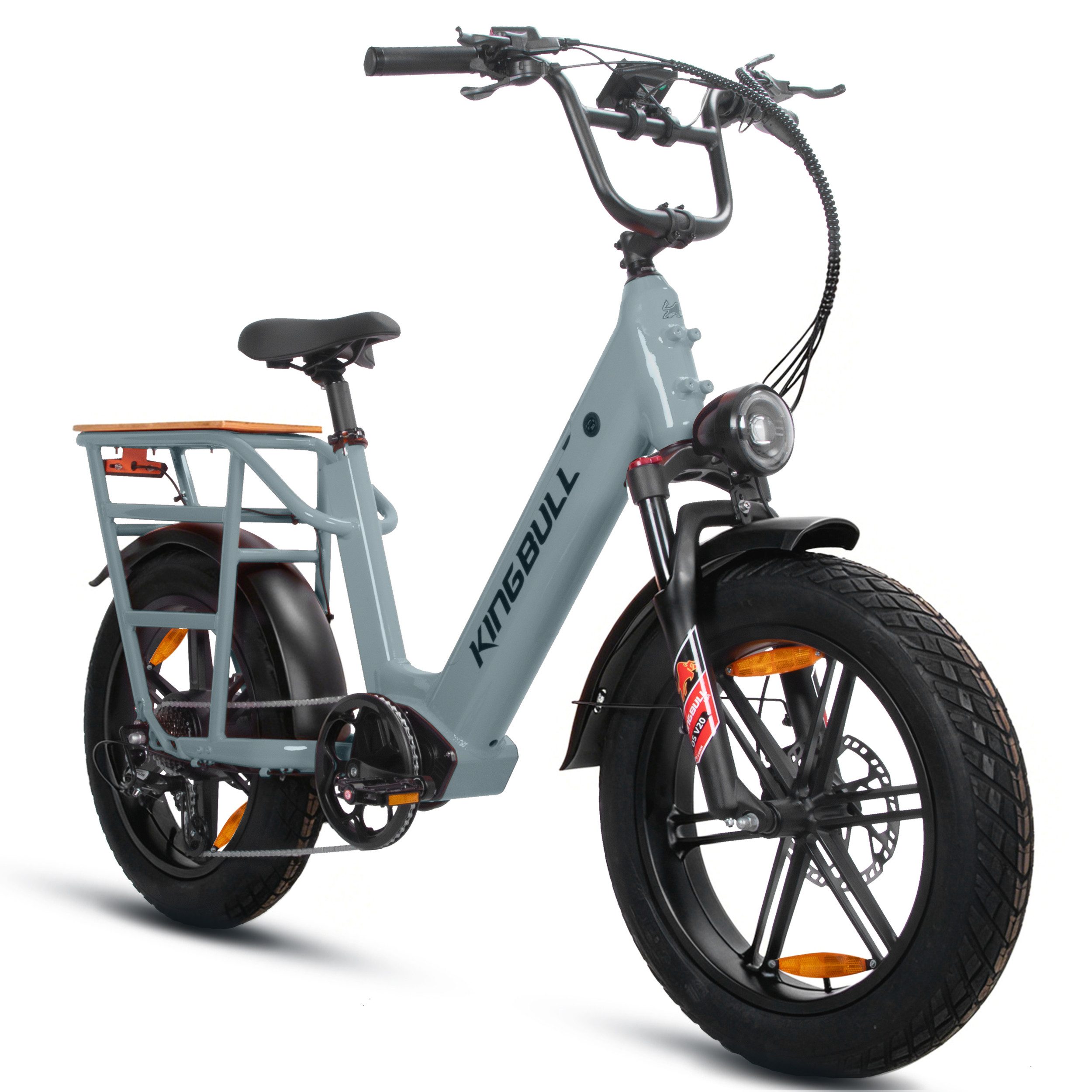 Vankel E-Bike Cityrad Cargo Damen u. Herren 20"x4" 960Wh 48V, max.100km Hydraulikbremsen, Kettenschaltung, Heckmotor, 960 Wh, (Beleuchtungsset mit Batterieladegerät, Batterieschlüssel, Werkzeug), Lasten-Elektrofahrrad mit Fat-Reifen, großem Transportträge