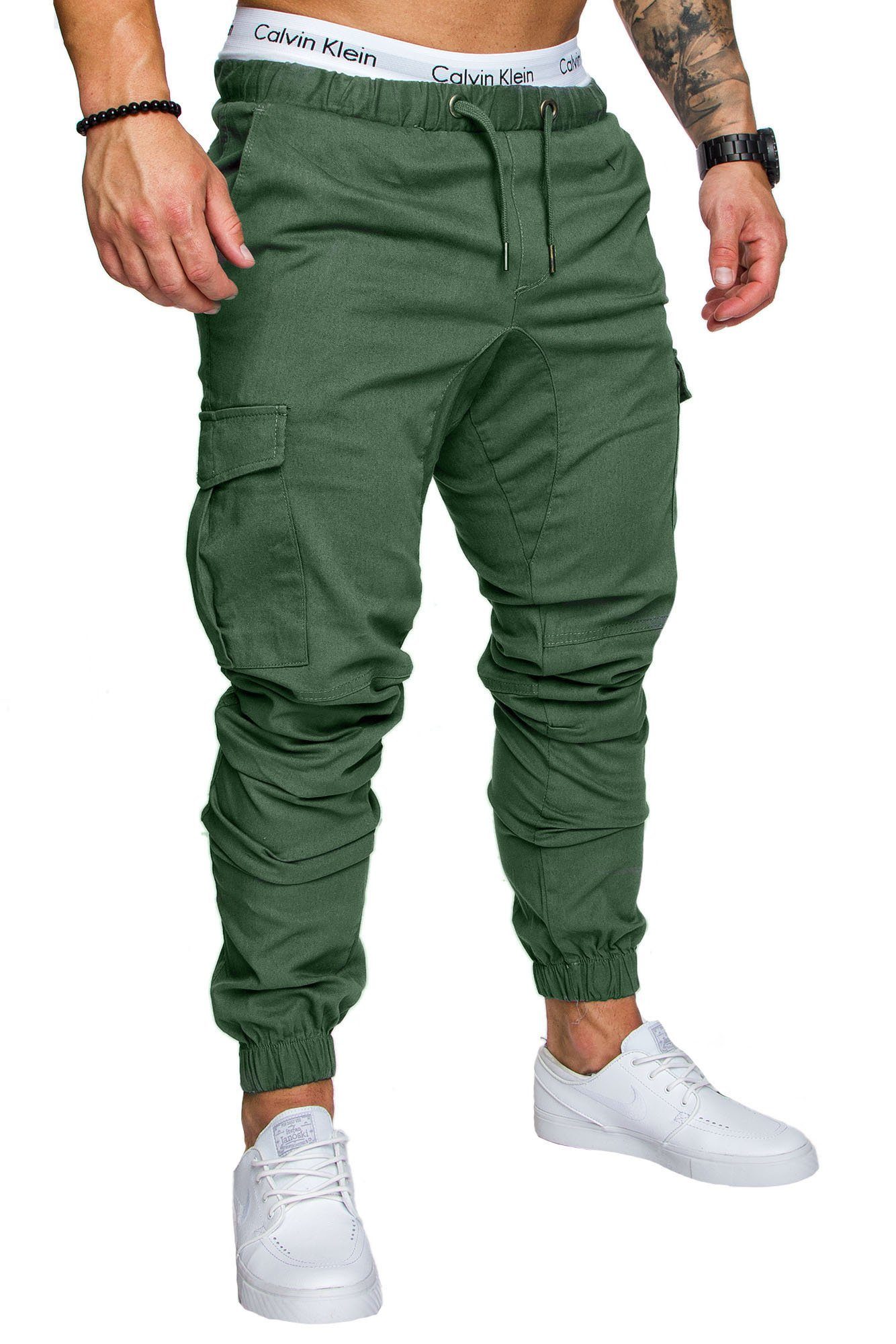 Amaci&Sons LOS ANGELES Cargo Khaki Chinohose Jogger-Chino