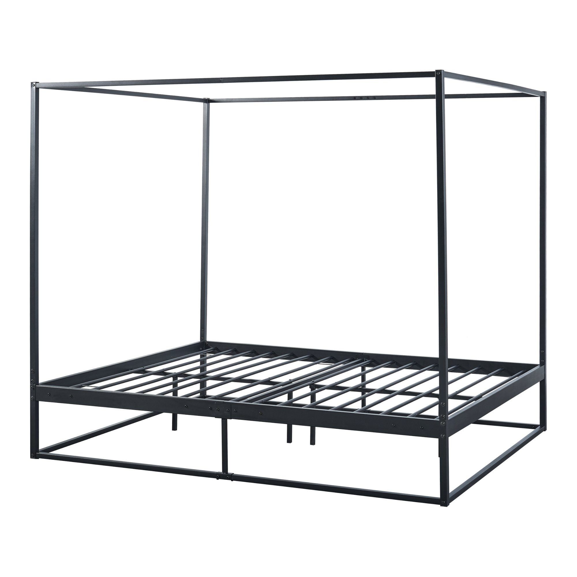 en.casa Himmelbett, »Kristianstad« mit Lattenrost Metall Schwarz 160 x 200 günstig online kaufen