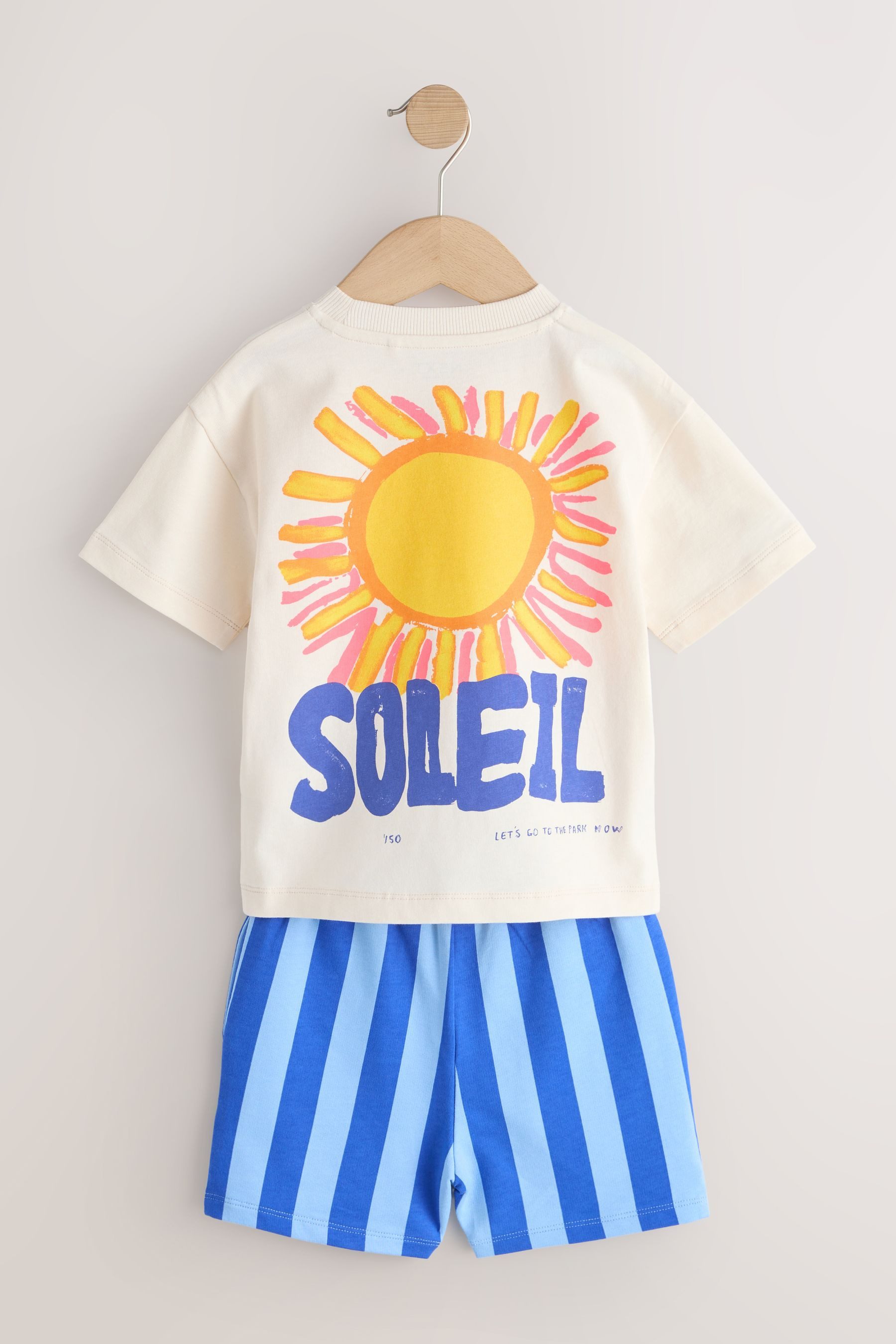 Next T-Shirt & Shorts Kurzarm-T-Shirt mit Rücken-Print und Shorts im Set (2-tlg)