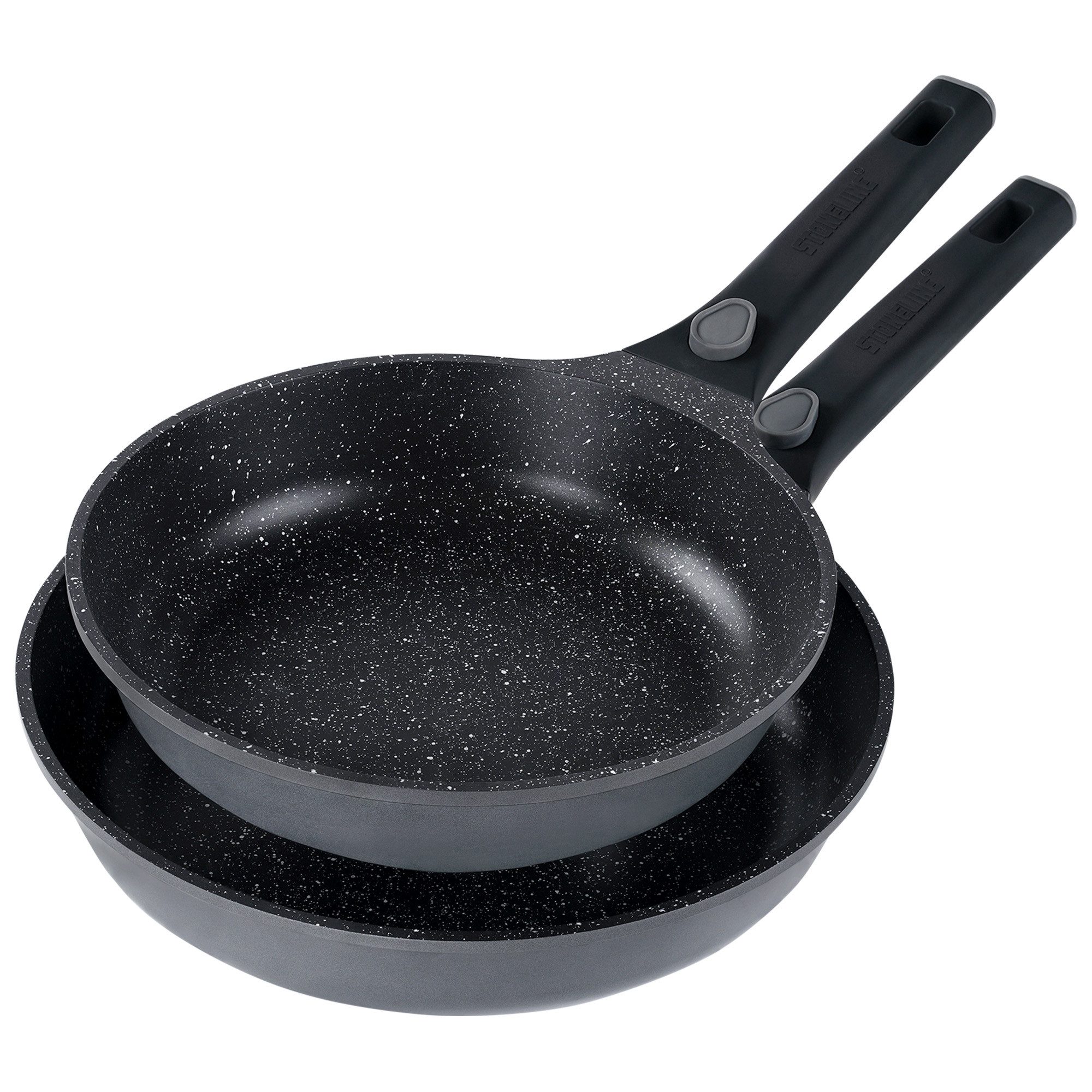 STONELINE Pfannen-Set, Aluminium (2-tlg), mit echten Steinpartikeln, induktionsgeeignet, Designed in Germany