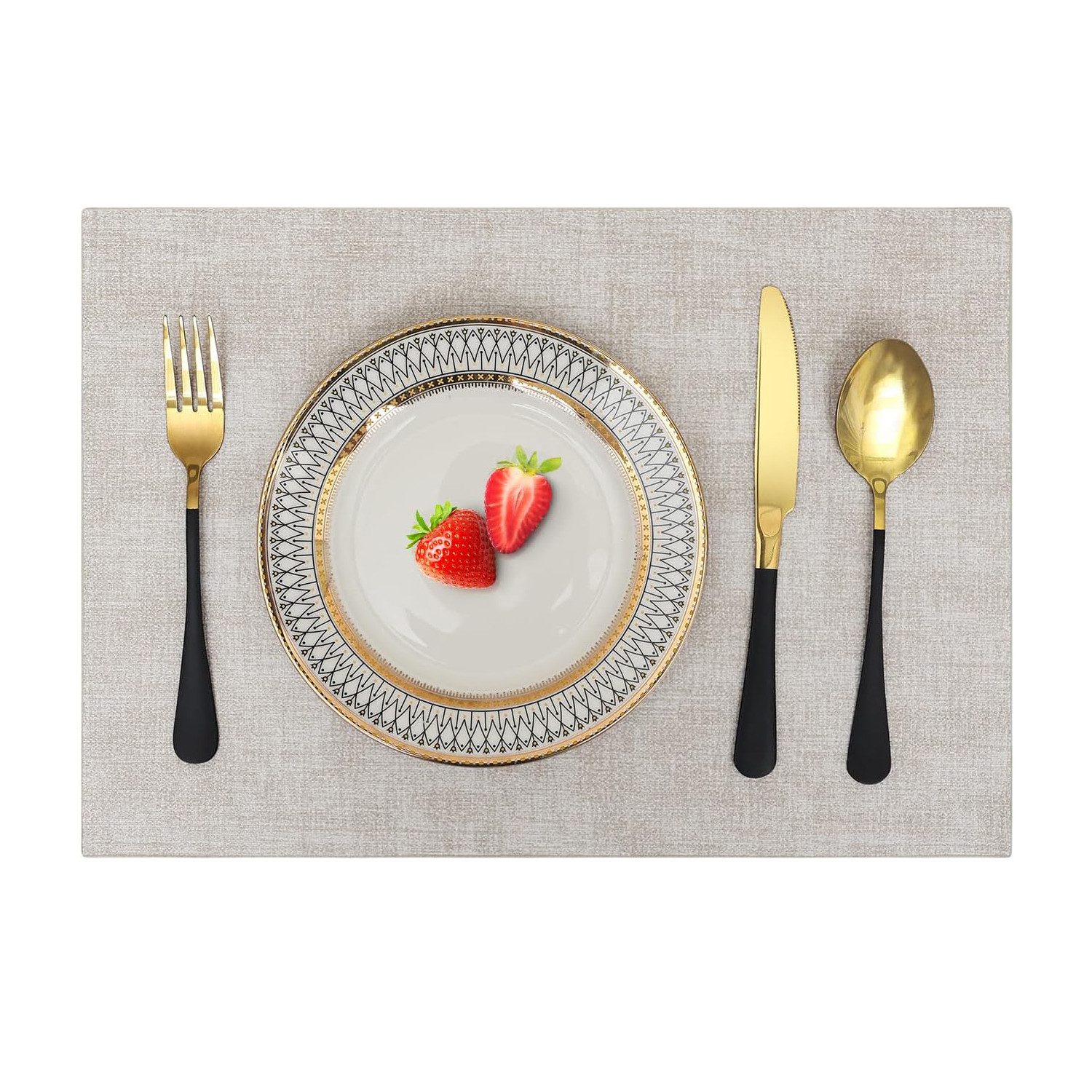 RWEUOQ Platzset 4-St Tischmatte Kunstleder abwischbar günstig online kaufen