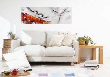 KUNSTLOFT Gemälde Warm Elegance 150x50 cm, Leinwandbild 100% HANDGEMALT Wandbild Wohnzimmer