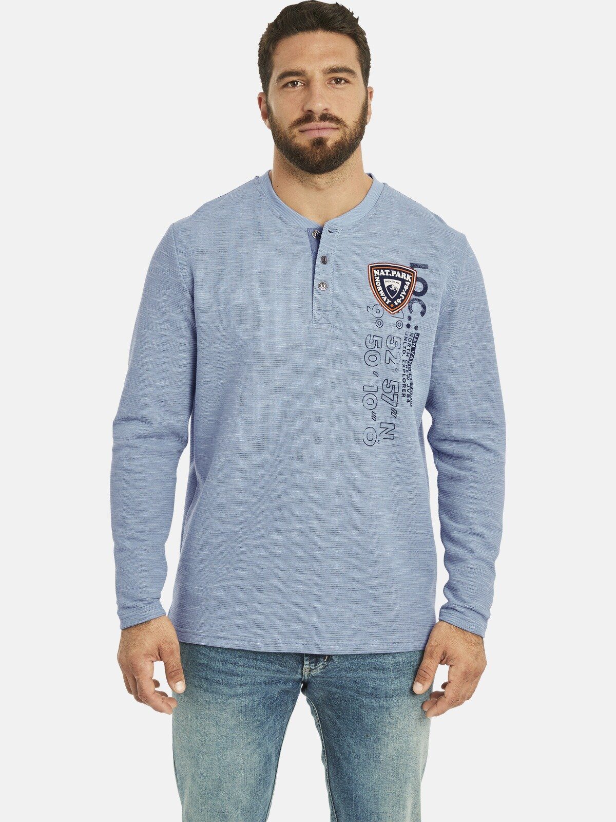 Jan Vanderstorm Sweatshirt REGINALD mit seitlichen günstig online kaufen