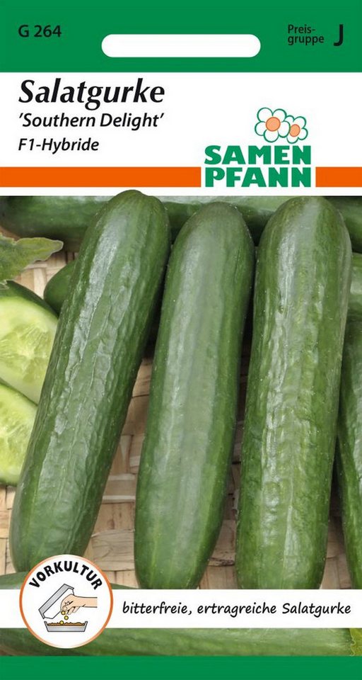 SAMEN PFANN Gemüsesamen Salatgurke, Southern Delight F1 - Gurken-Samen Saatgut Samen, Cucumis sativus, var. Southern Delight F1