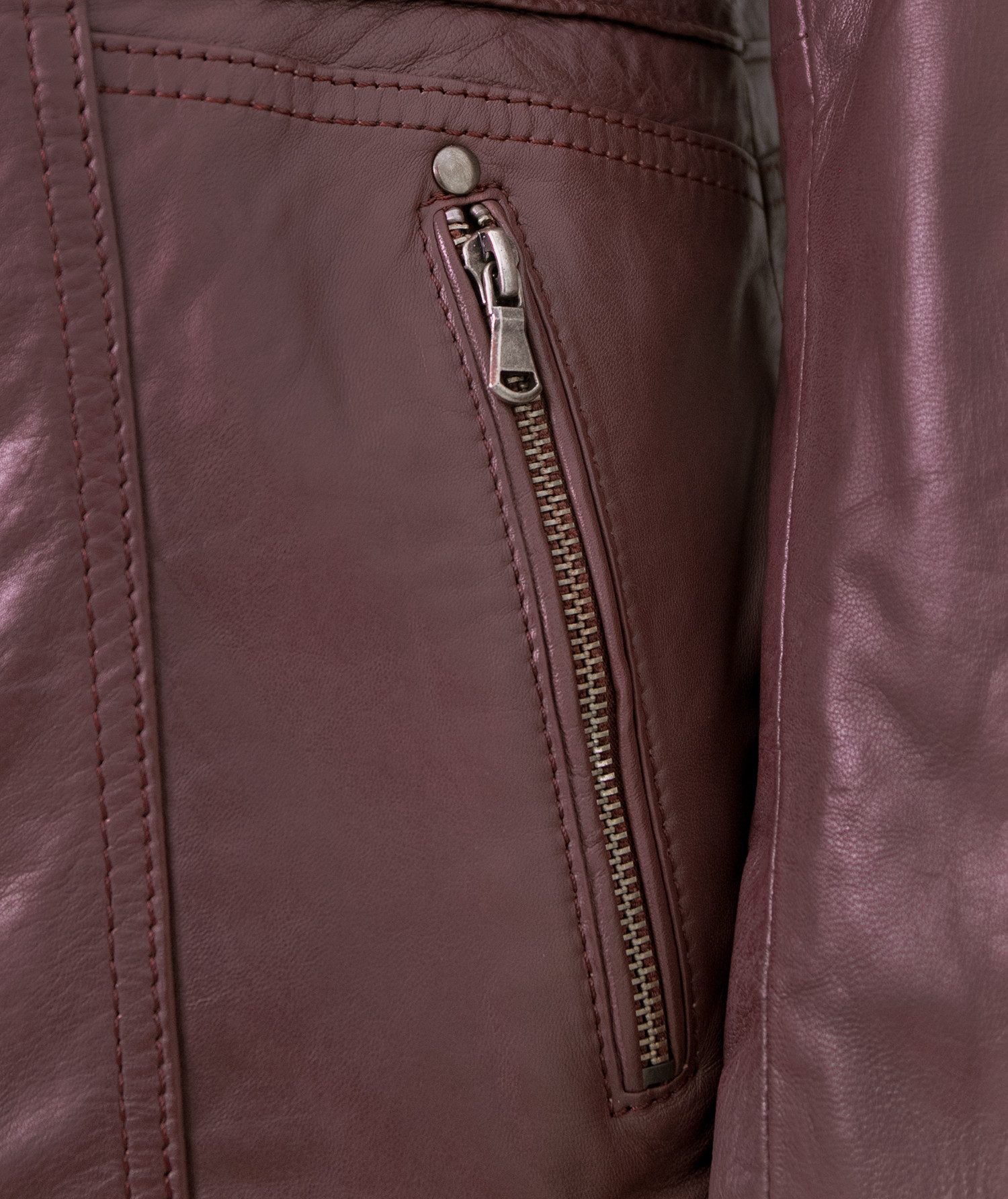 Caminari Lederjacke Navara Caminari - Damen Lederjacke Lammnappa bordeaux – Bild 4 von 5