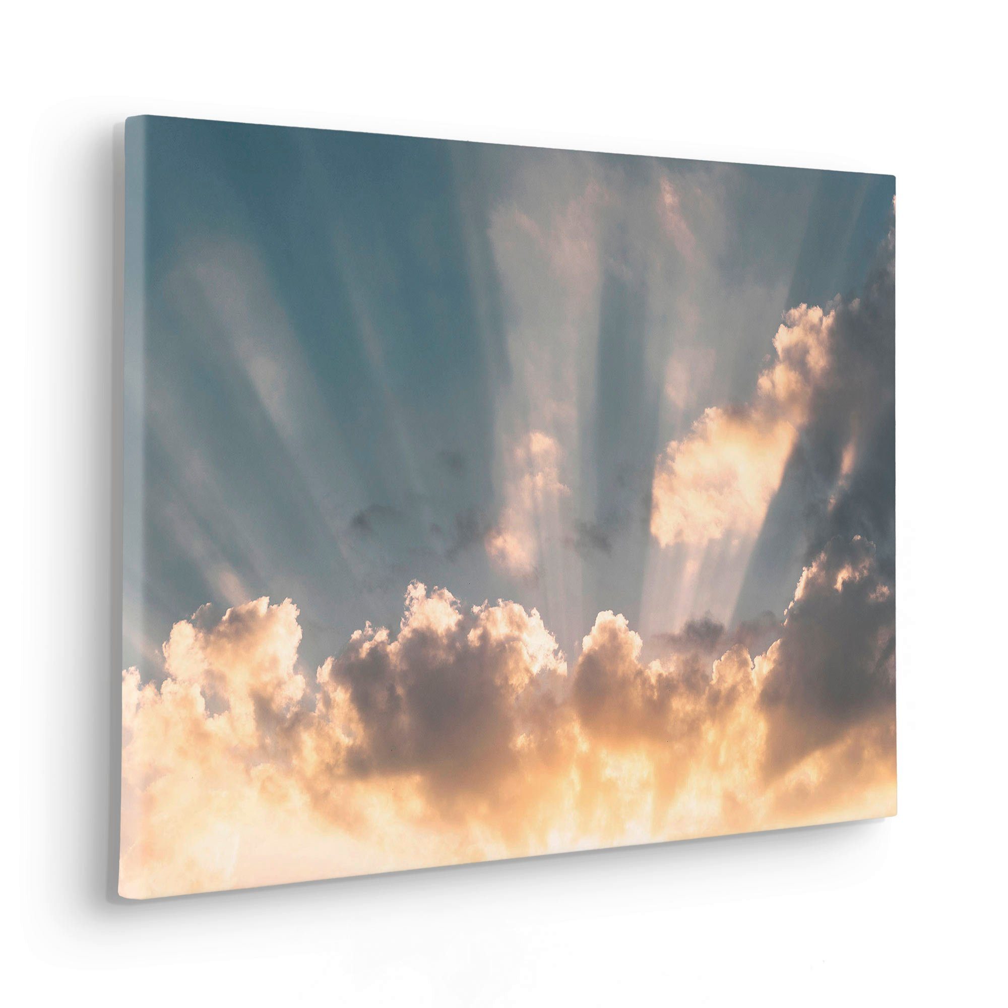 Komar Leinwandbild Enlightenment - Größe 60 x 40 cm, Baum, Berge, Blumen, Blätter, Foto, Jahreszeiten, Landschaft, Meer, Natur, Palmen, Strand (Packung, 1 St), Keilrahmenbild mi Echtholzrahmen