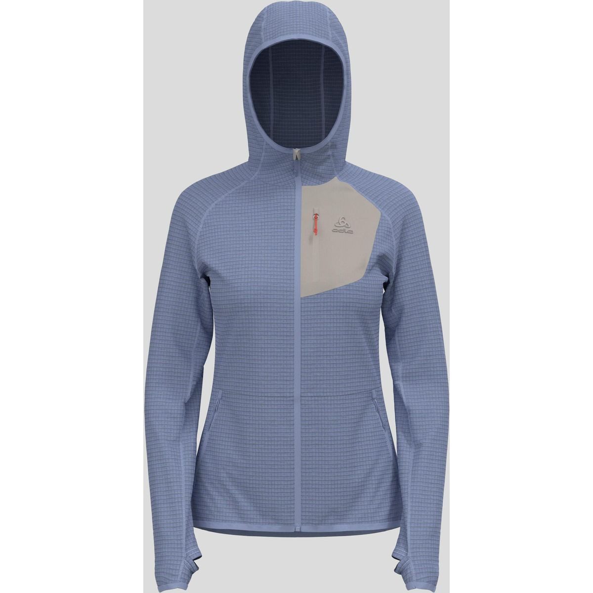 Odlo Fleecejacke The Ascent Mid Layer Hooded Zip Vielseitige Mid-Layer-Jacke mit natürlicher Wärmeregulierung und