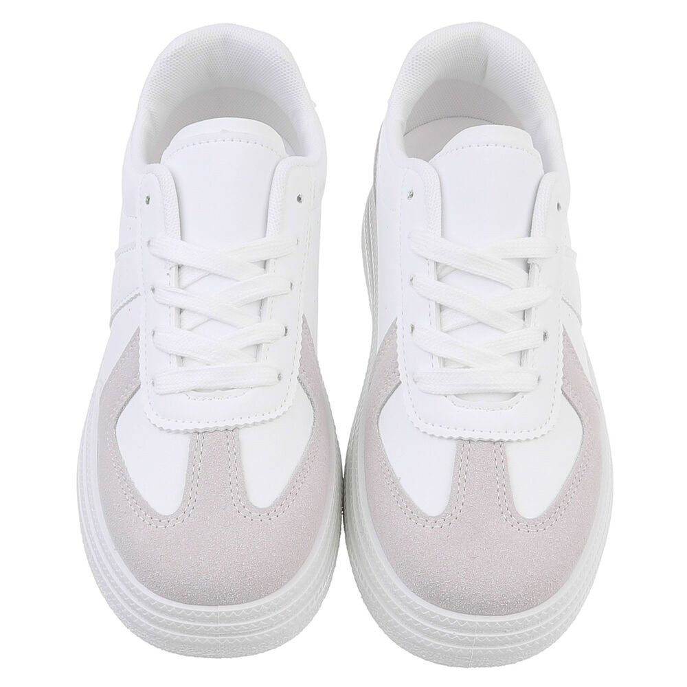 Ital-Design Damen Low-Top Freizeit Sneaker (88577216) Flach Sneakers Low in Weiß