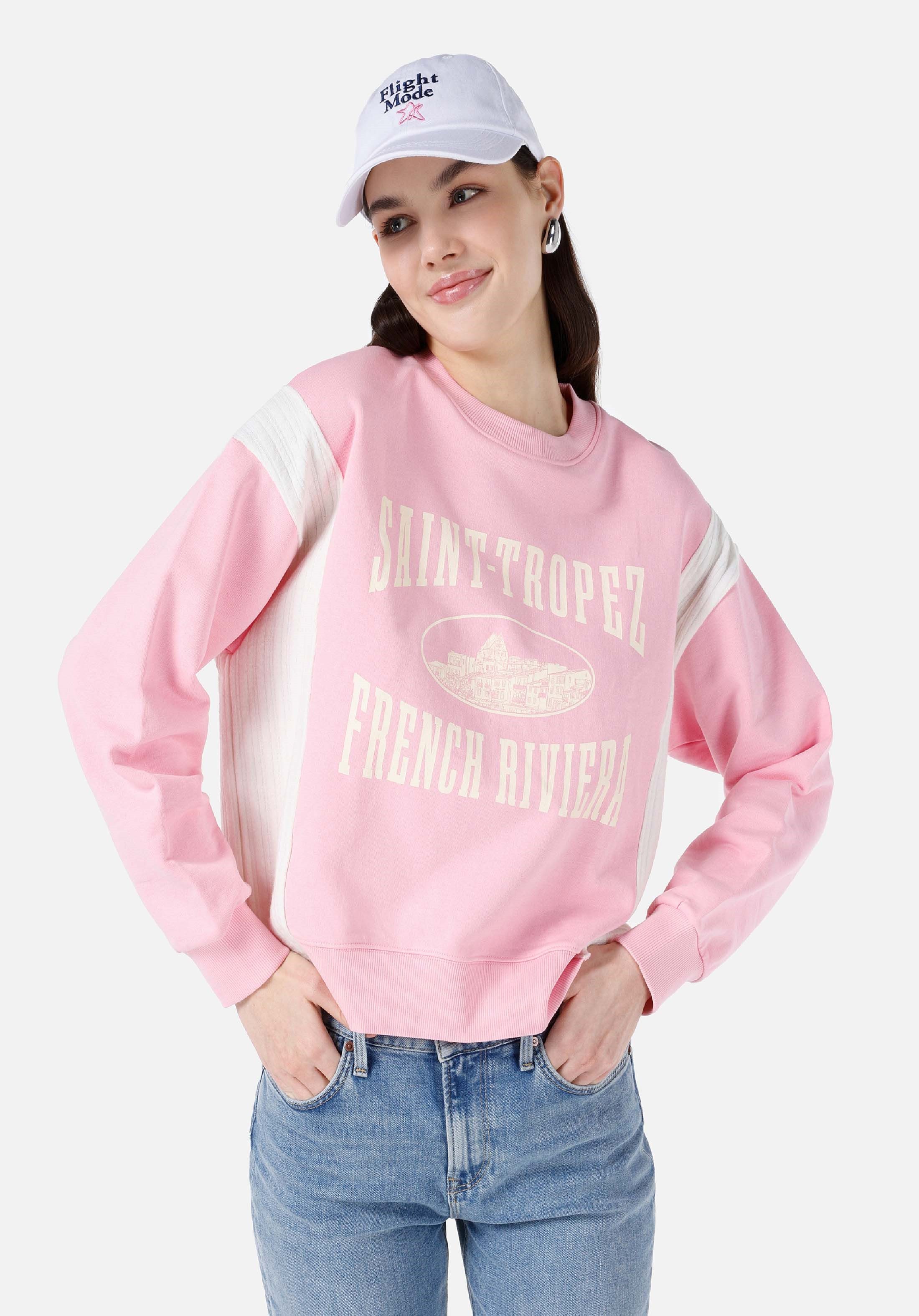 Colins Kapuzenpullover Colins Regular Fit Rundhals-Sweatshirt für Damen mit Print