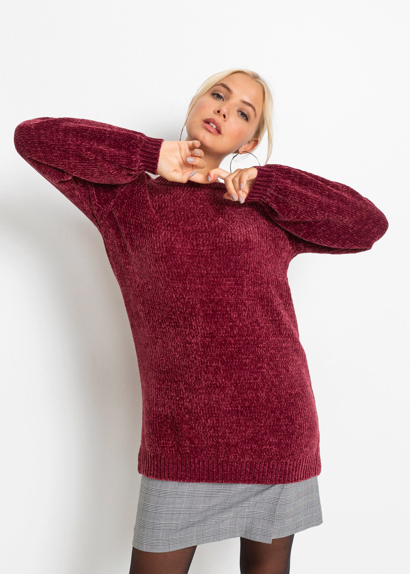 bonprix Longpullover Chenille-Longpullover günstig online kaufen