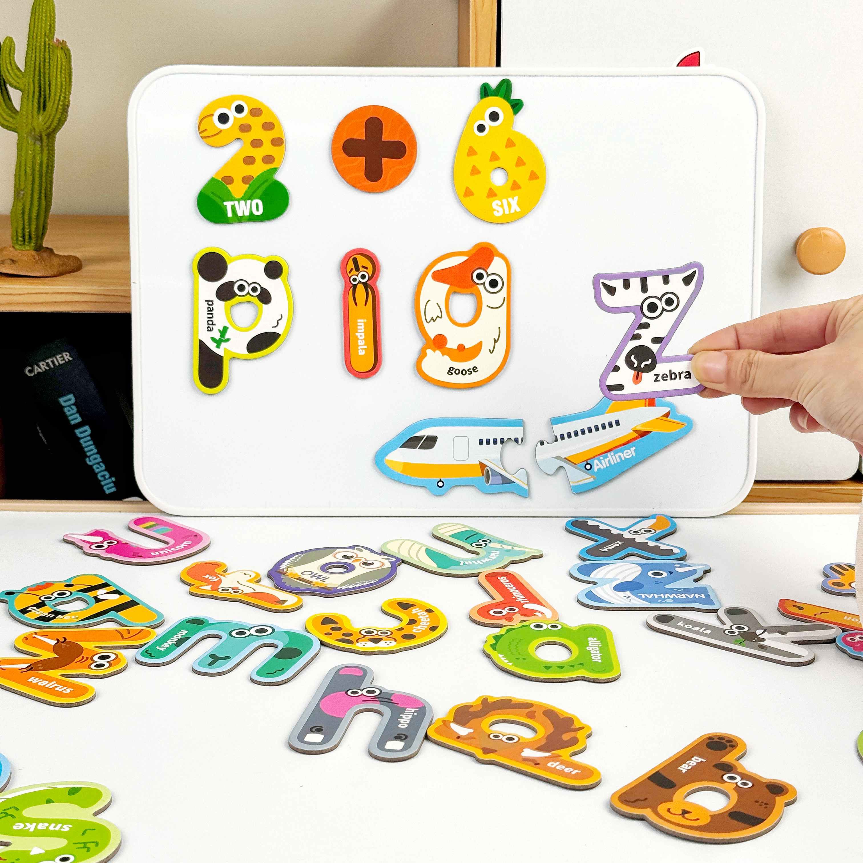 ibettertec Lernspielzeug Kindermagnet Kühlschrank, Tier Magnet Puzzle, Pädagogisches Spielzeug (spielerische Kognitionsförderung, Pädagogisches Tierpuzzle aus K – Bild 2 von 5