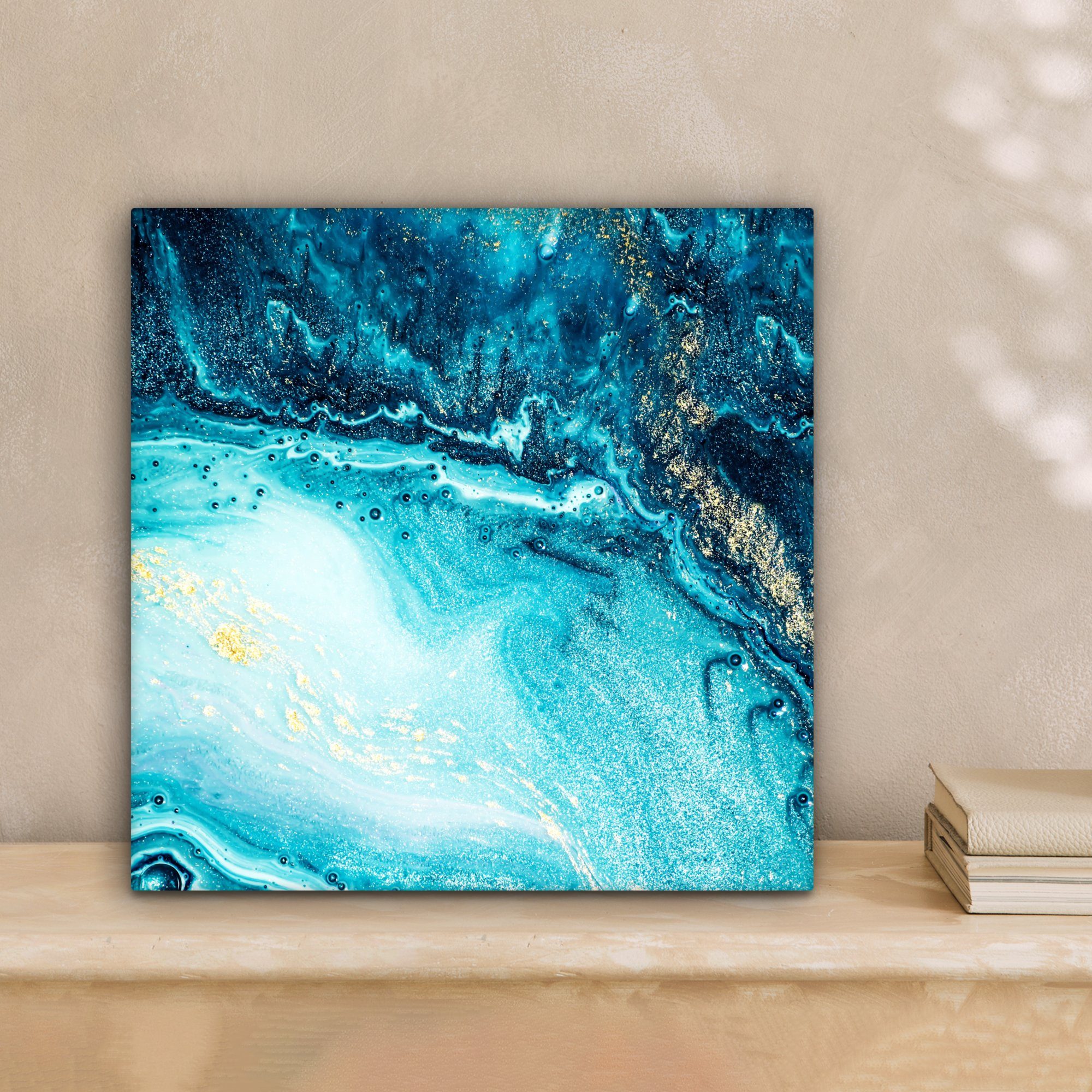 OneMillionCanvasses® Leinwandbild Marmoroptik - Blau - günstig online kaufen