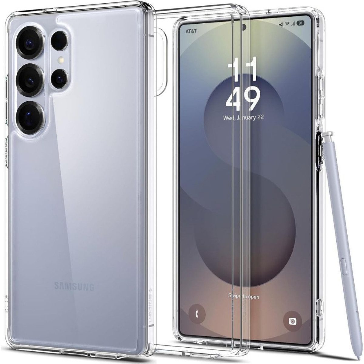 Spigen Handyhülle Ultra Hybrid Transparent Kompatibel mit Samsung Galaxy S25 Ultra 6,9, Transparente Rückseite mit stabilem Rahmen für klaren Look