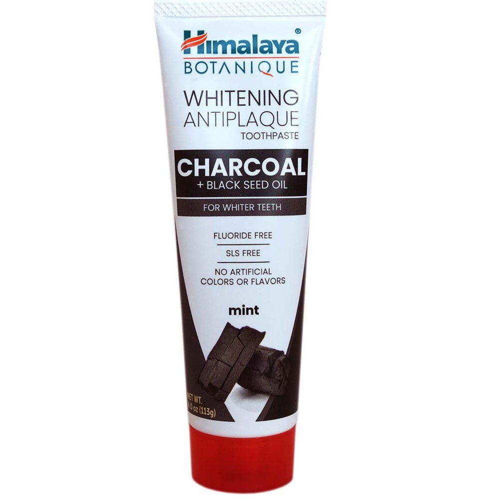 Himalaya Herbals Zahnpasta Botanique Whitening Holzkohle Zahncreme, Braun, 113 g