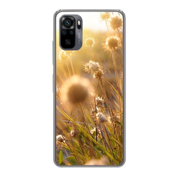 MuchoWow Handyhülle Pflanzen - Natur - Blumen - Sonne - Horizont Phone Case Handyhülle Xiaomi Redmi Note 10 Silikon Schutzhülle
