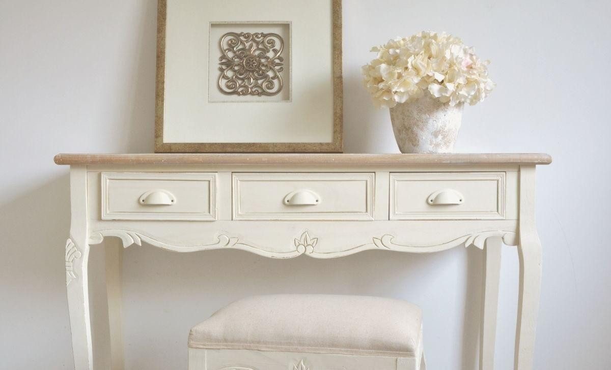 Livin Hill Konsolentisch Rimini, Cremefarbene Lackierung, geschliffene Plat günstig online kaufen