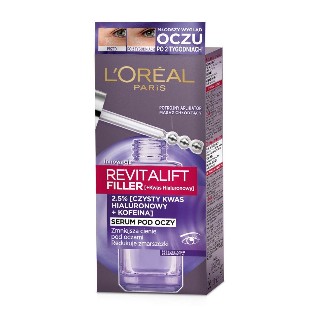 L'Oreal Deutschland Augencreme Revitalift Filler Augenserum gegen Falten und dunkle Augenringe