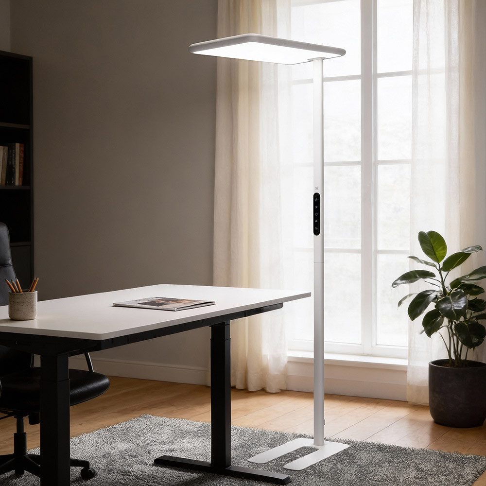 HOME DELUXE LED Stehlampe VEKOR, LED fest integriert, Tageslichtweiß, Neutralweiß, blendfrei, flimmerfrei und augenschonend, Bürolampe, LED Lampe