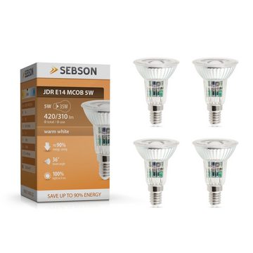 SEBSON LED-Leuchtmittel LED Lampe E14 5W warmweiß 420lm Spot 46° 230V - 4er Pack