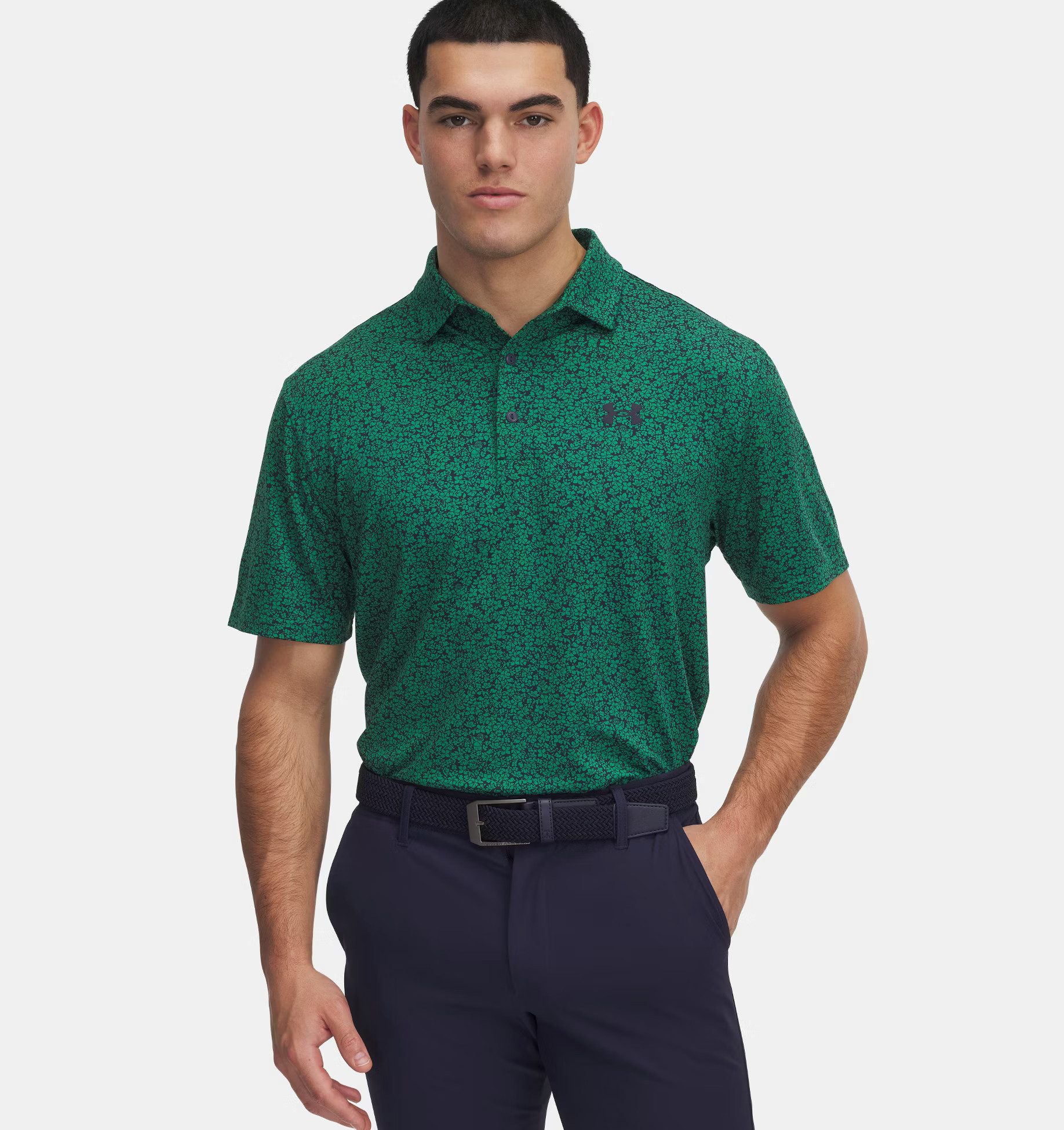 Under Armour® Poloshirt Under Armour Golfpolo Playoff 3.0 Printed Grün-Gemustert Herren