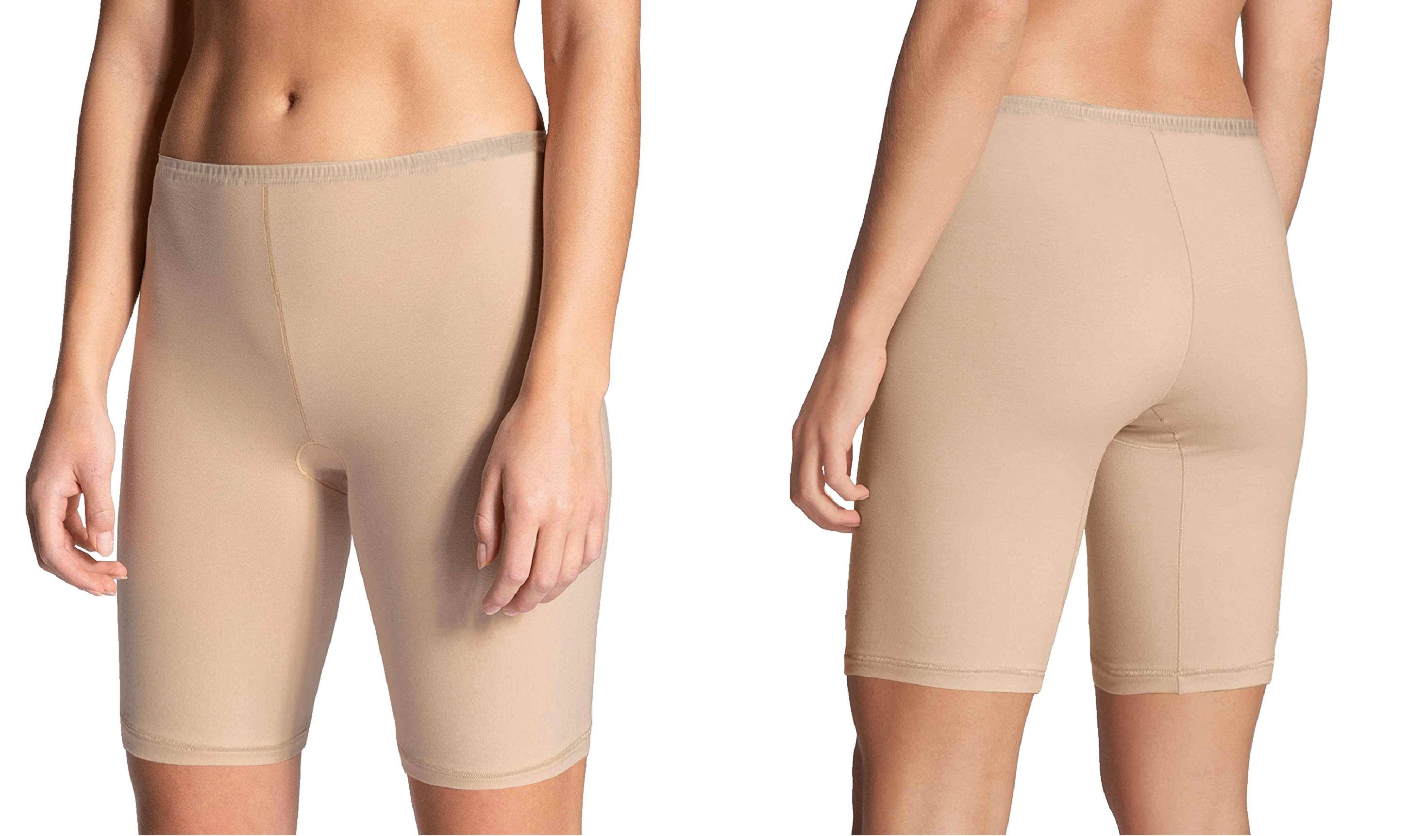 Boxer 3er Set Deluxe Damen Baumwolle Boxershort Lang Bei